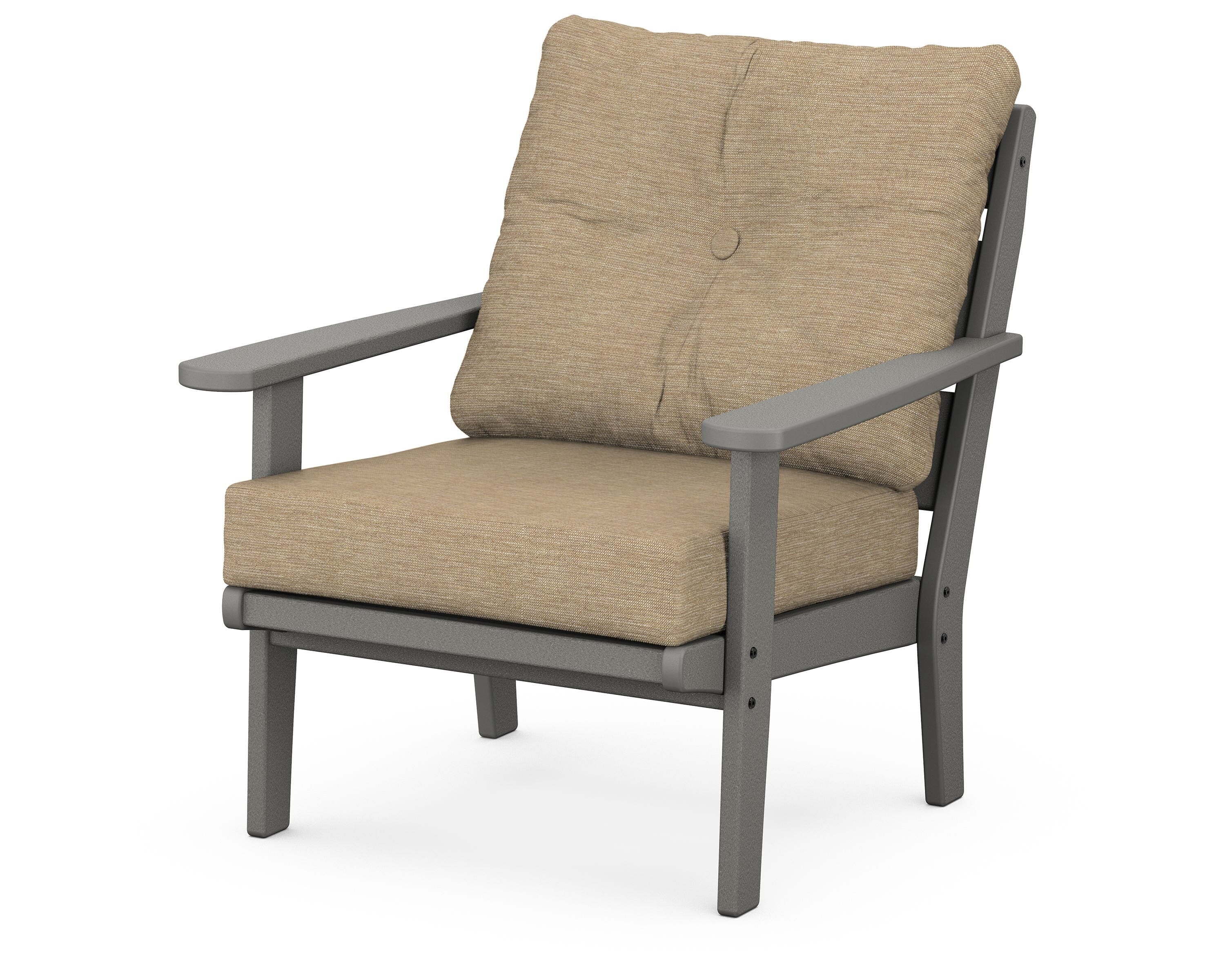 POLYWOOD® Lakeside Deep Seating Chair in Slate Grey / Charmer Desert