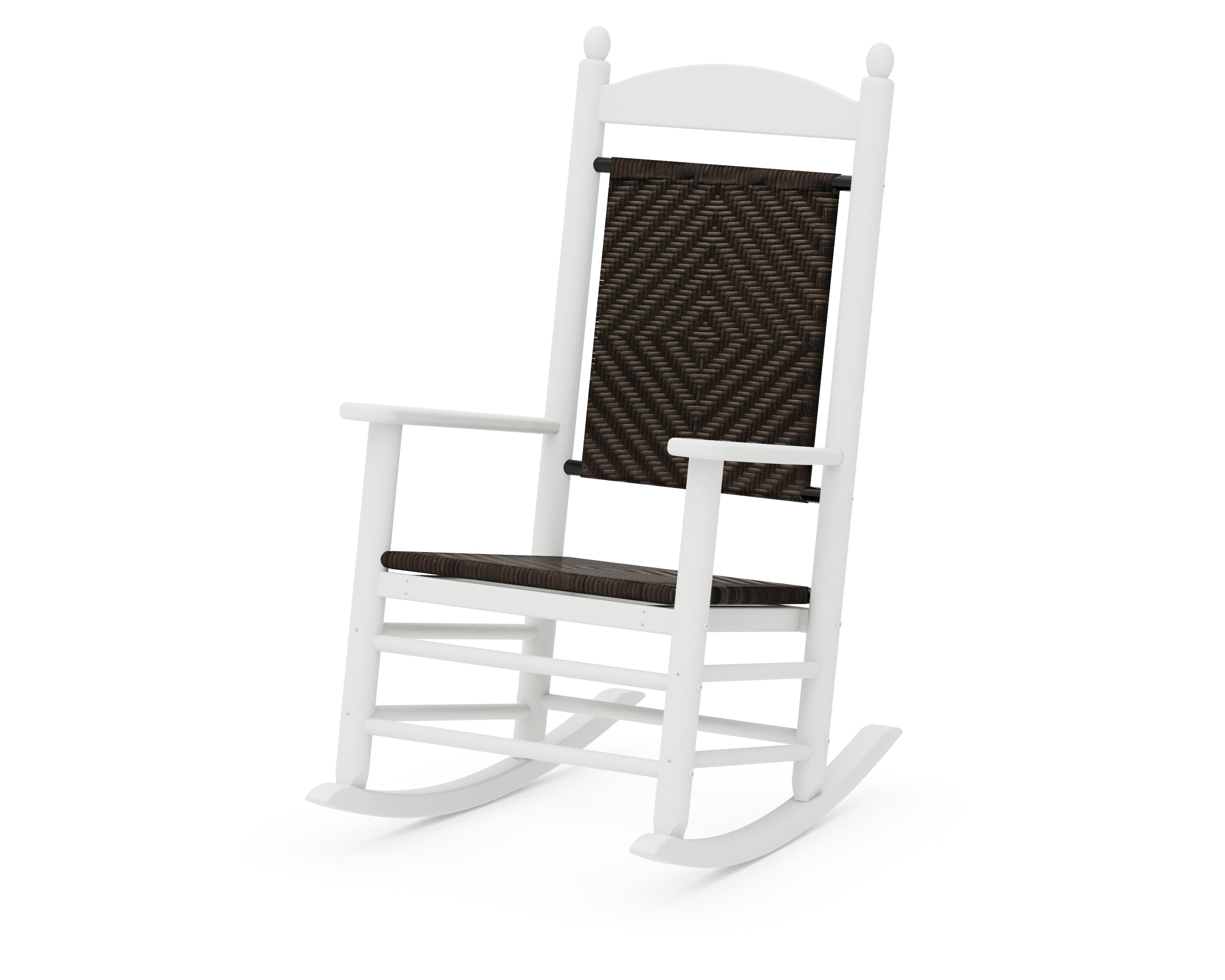POLYWOOD® Jefferson Woven Rocking Chair in White / Cahaba