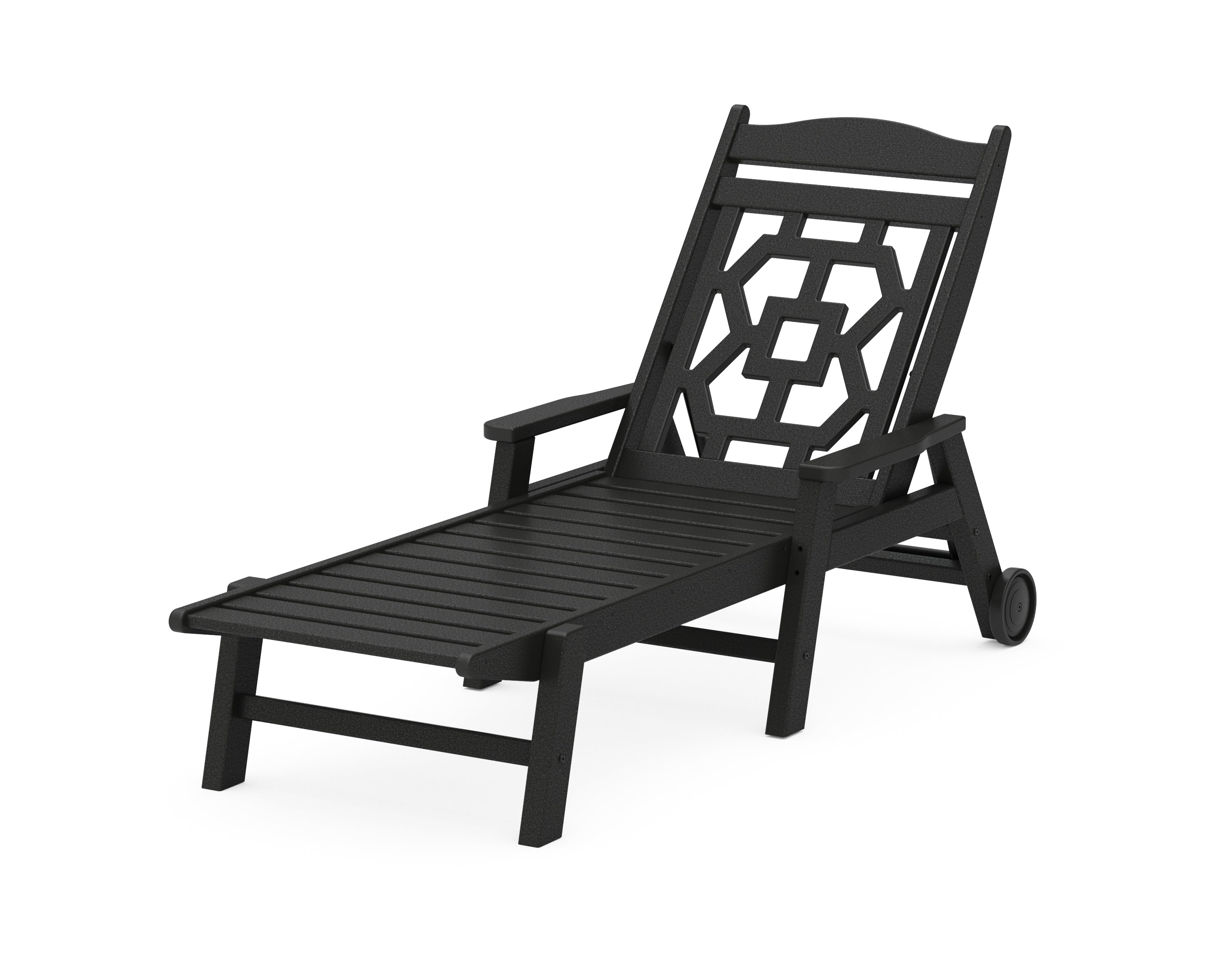 Martha Stewart by POLYWOOD® Chinoiserie Chaise Lounge in Black