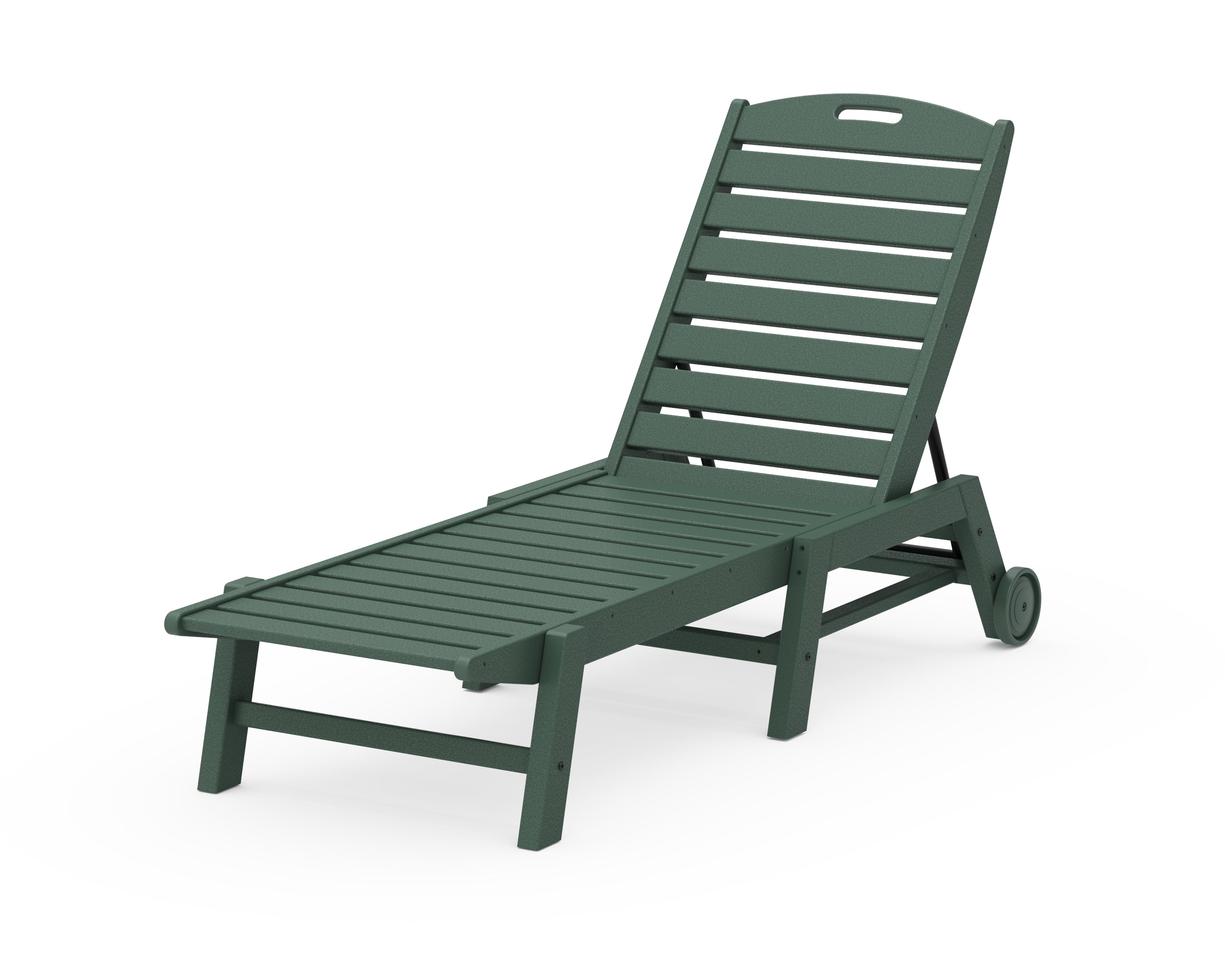POLYWOOD® Nautical Chaise with Wheels in Green
