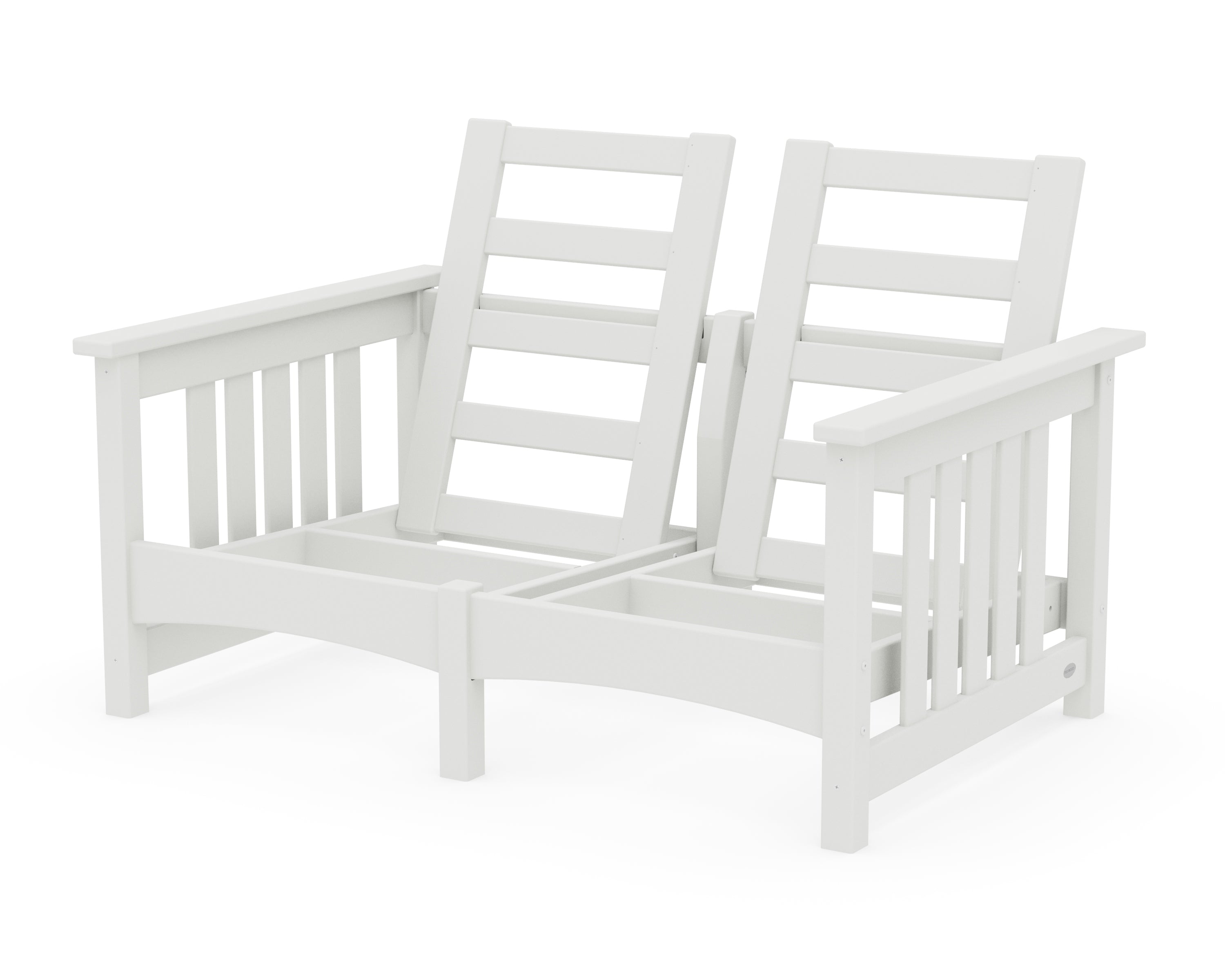 POLYWOOD® Club Mission Loveseat Frame in White