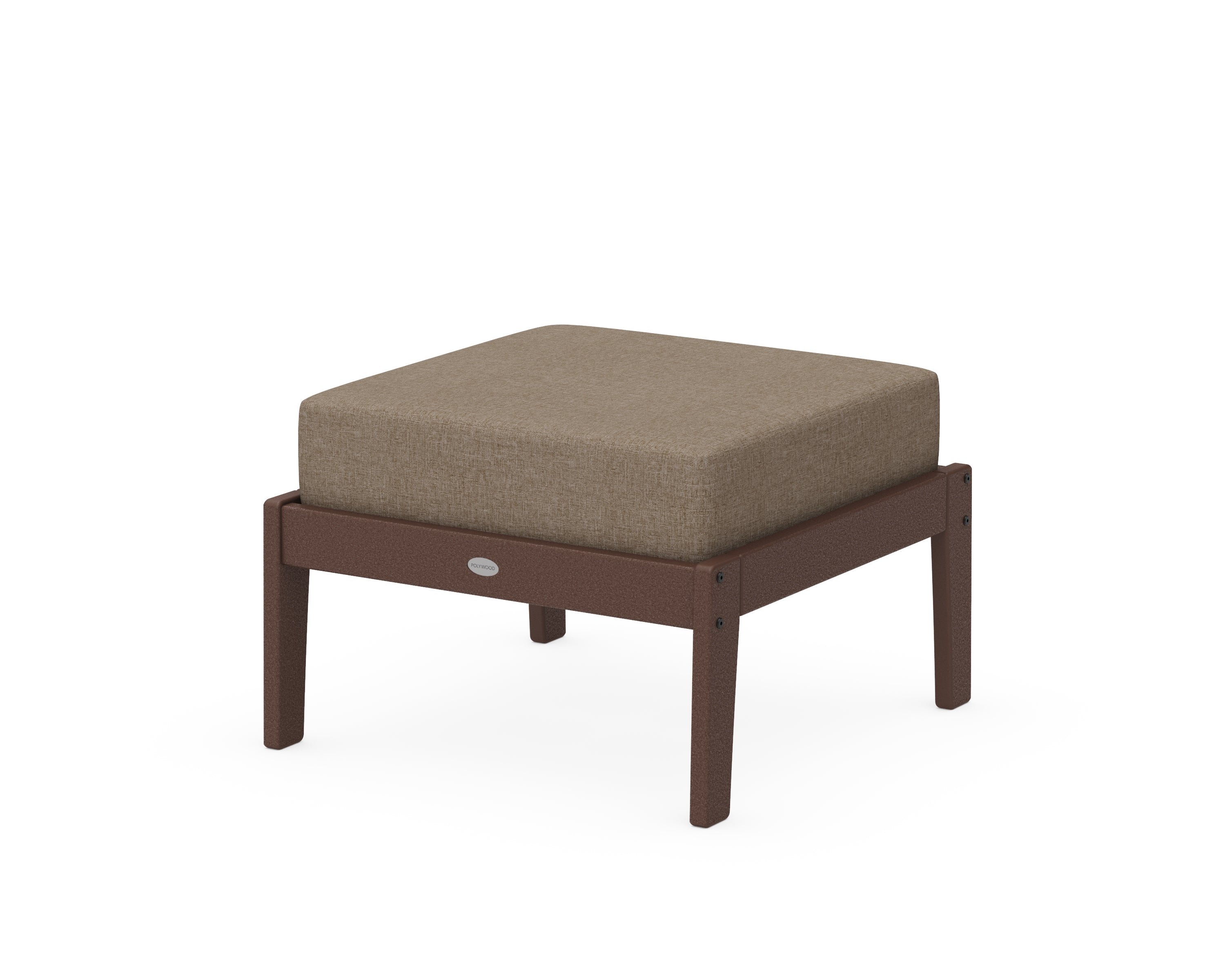 Unbranded Deep Seating Ottoman in Mahogany / Spiced Burlap