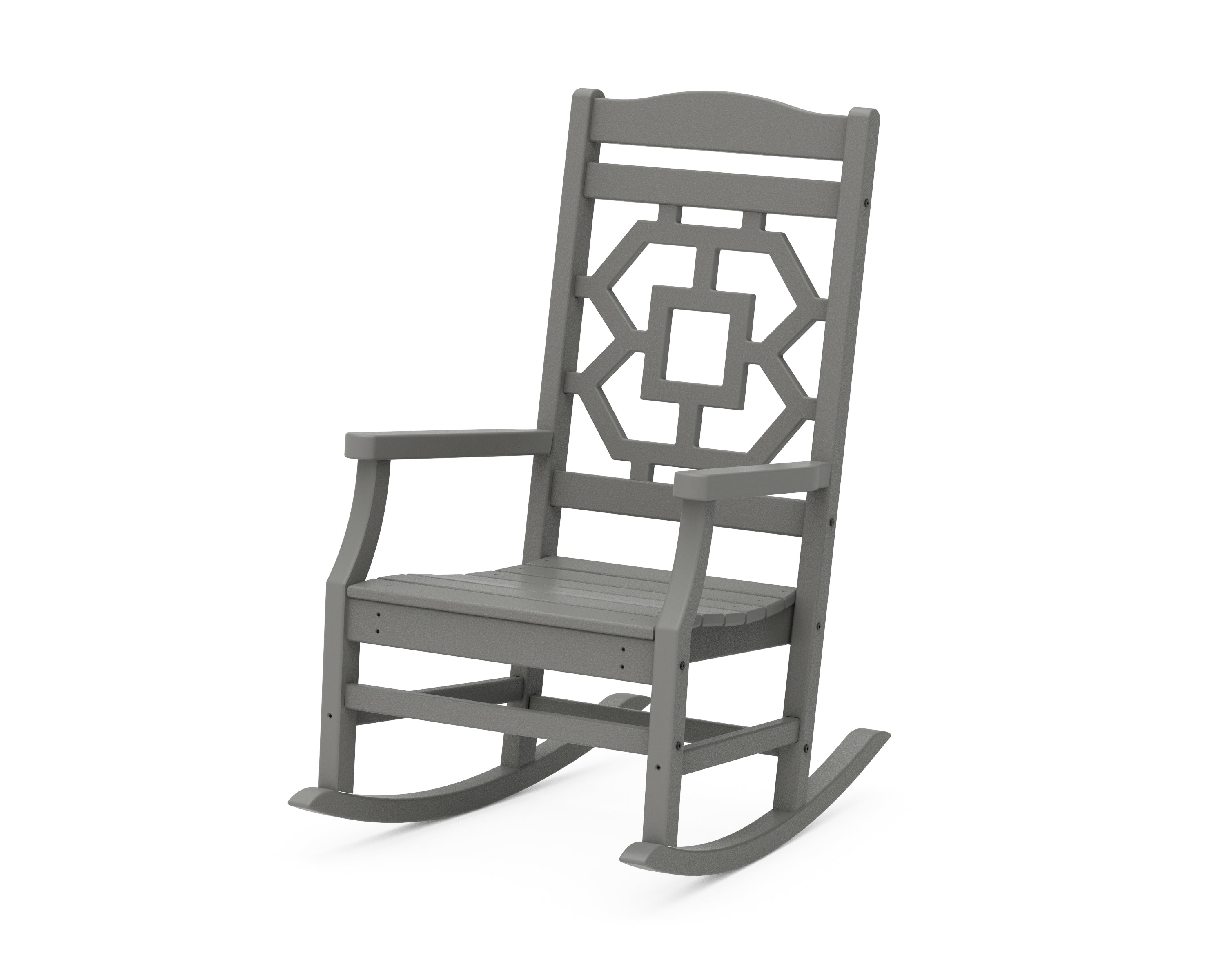 Martha Stewart by POLYWOOD® Chinoiserie Rocking Chair in Slate Grey