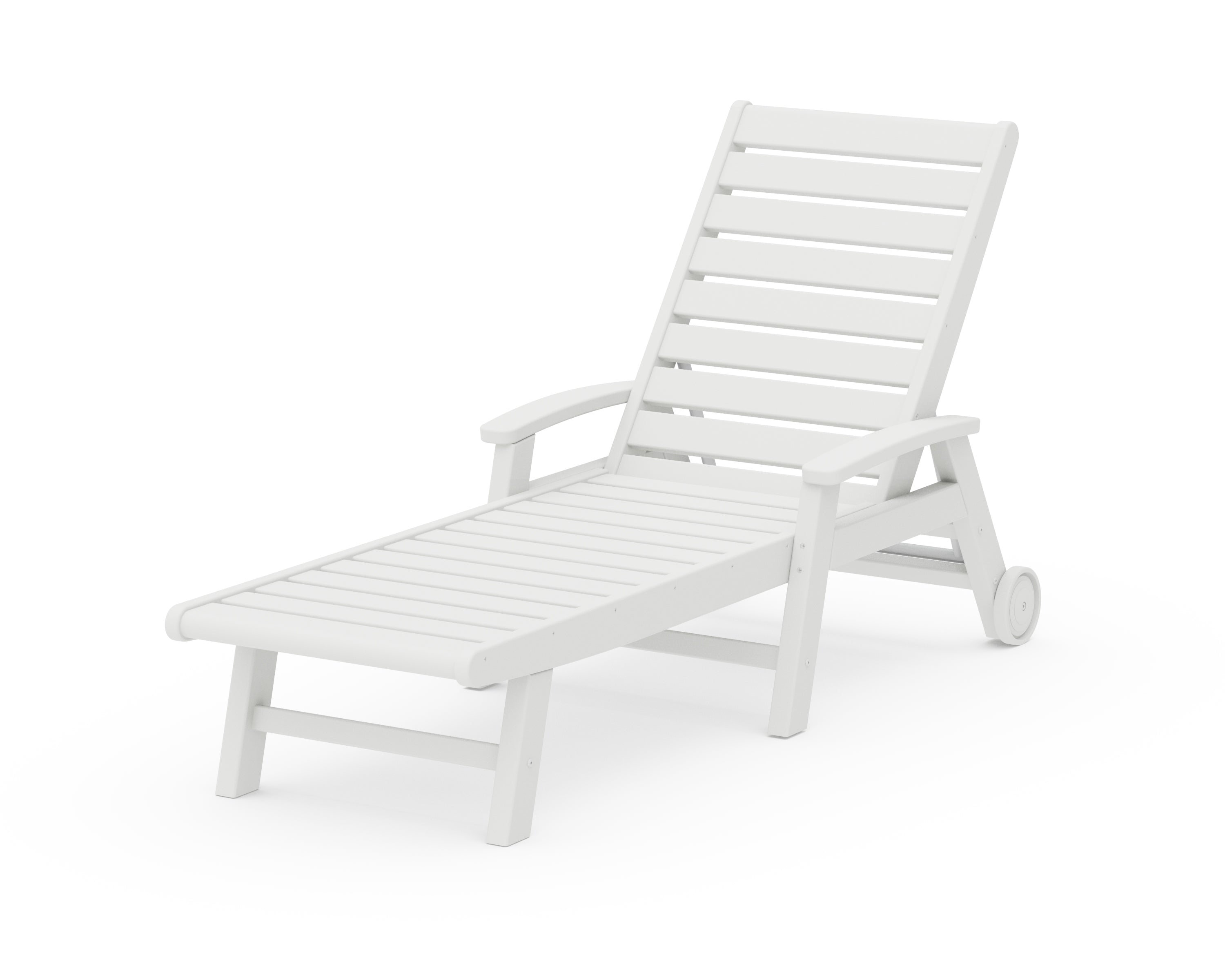 POLYWOOD® Signature Chaise with Wheels in White