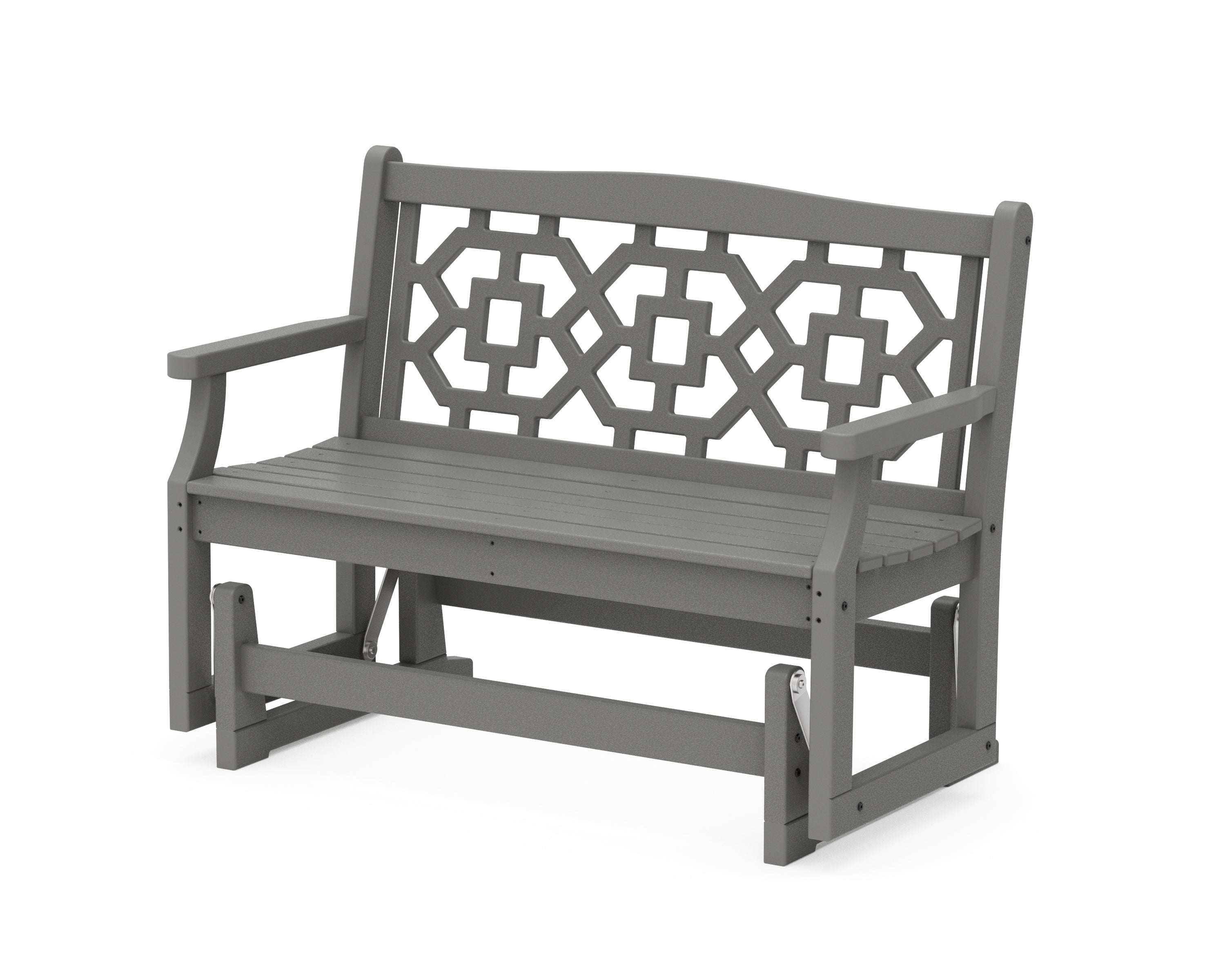 Martha Stewart by POLYWOOD® Chinoiserie 48" Glider in Slate Grey