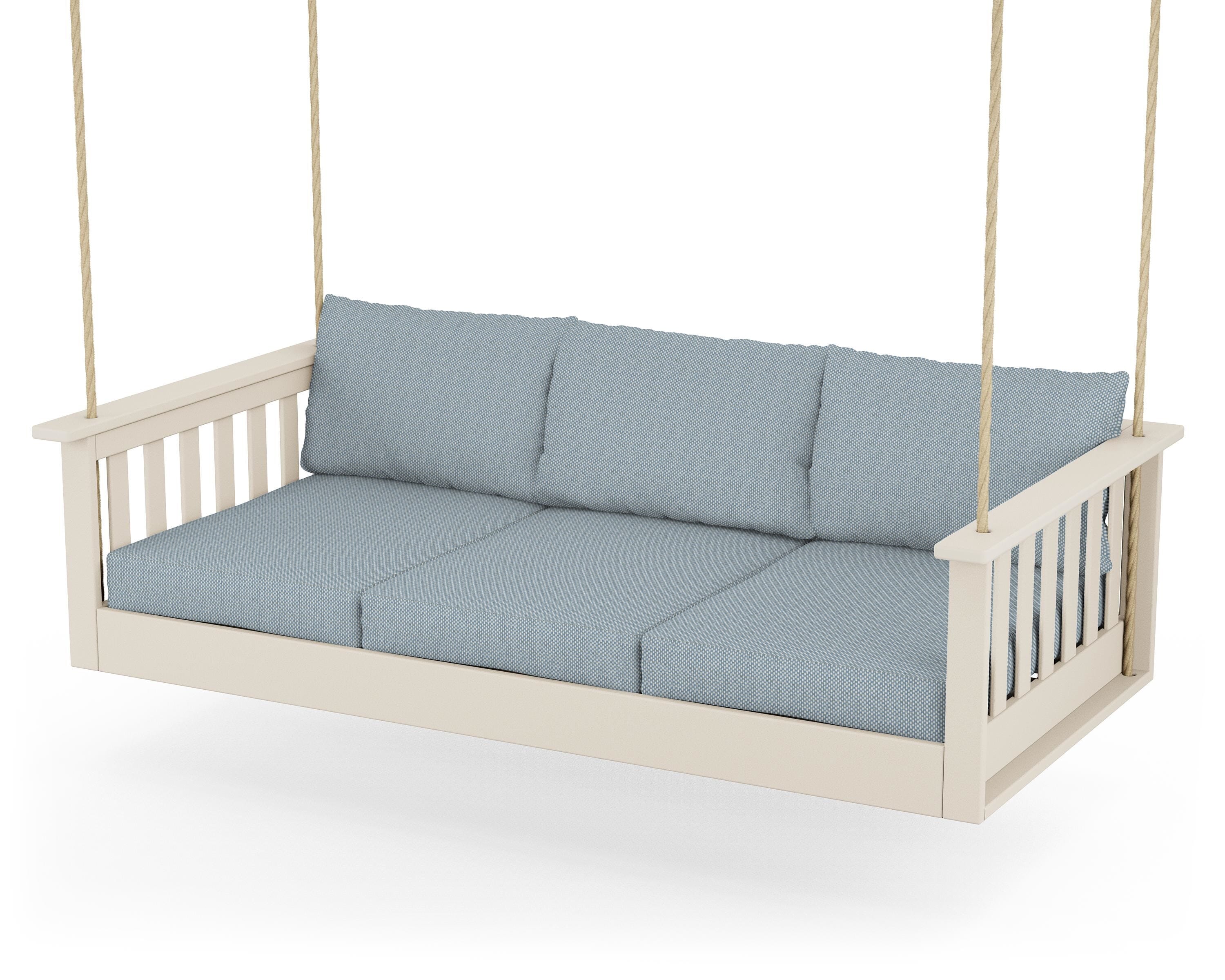 POLYWOOD® Vineyard Daybed Swing in Sand / Exhale Sky