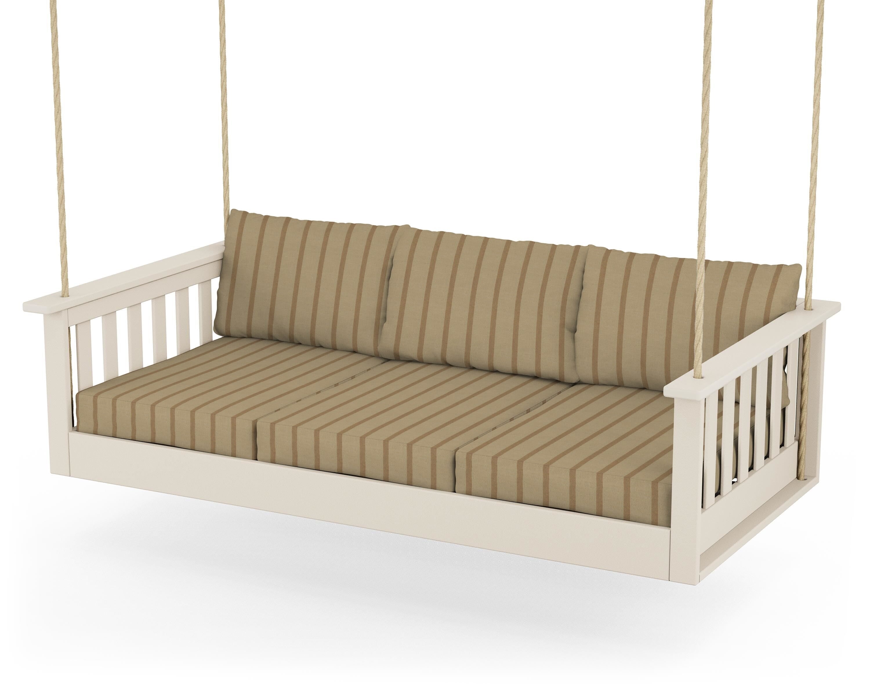 POLYWOOD® Vineyard Daybed Swing in Sand / Unwind Driftwood
