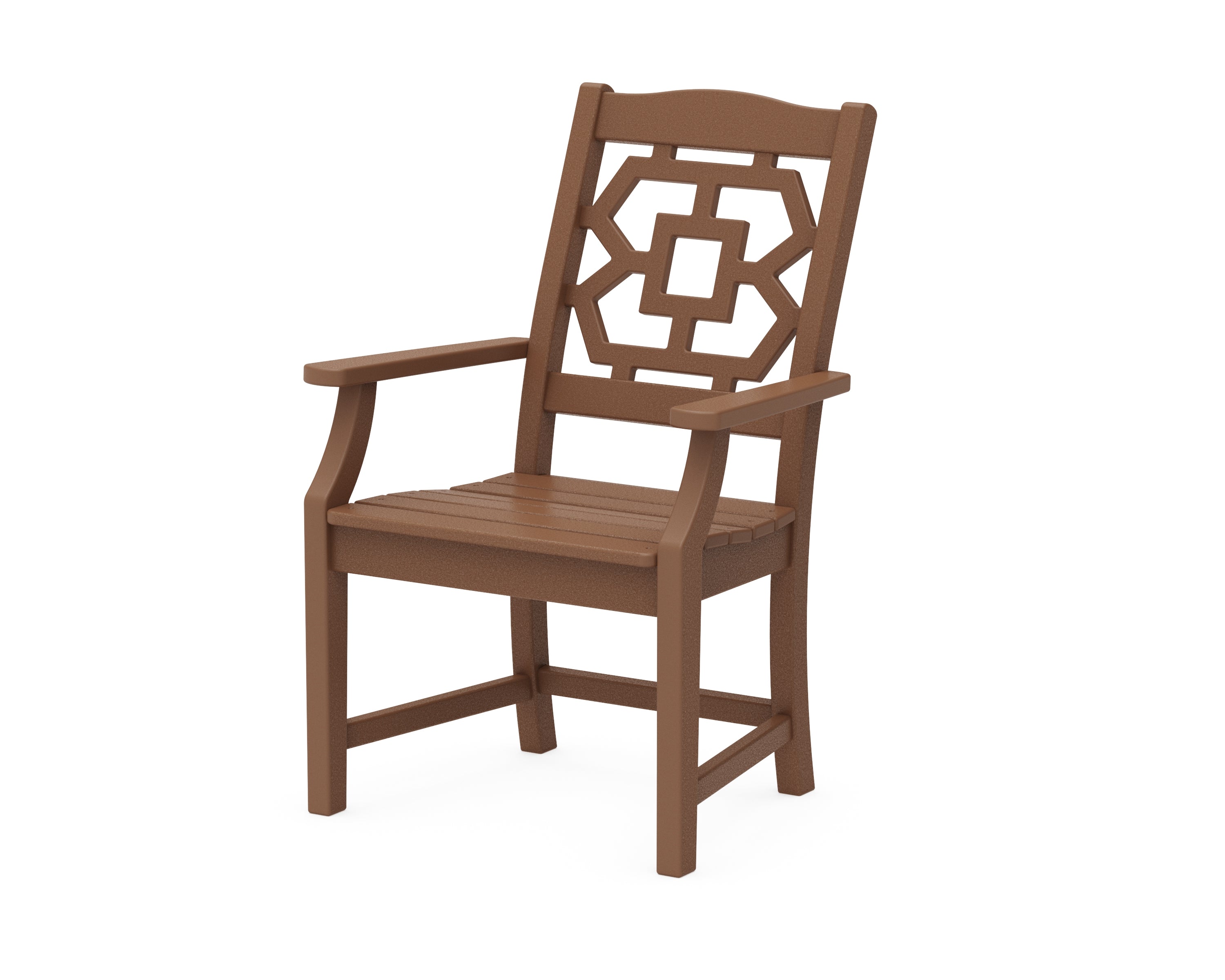Martha Stewart by POLYWOOD® Chinoiserie Dining Arm Chair in Teak