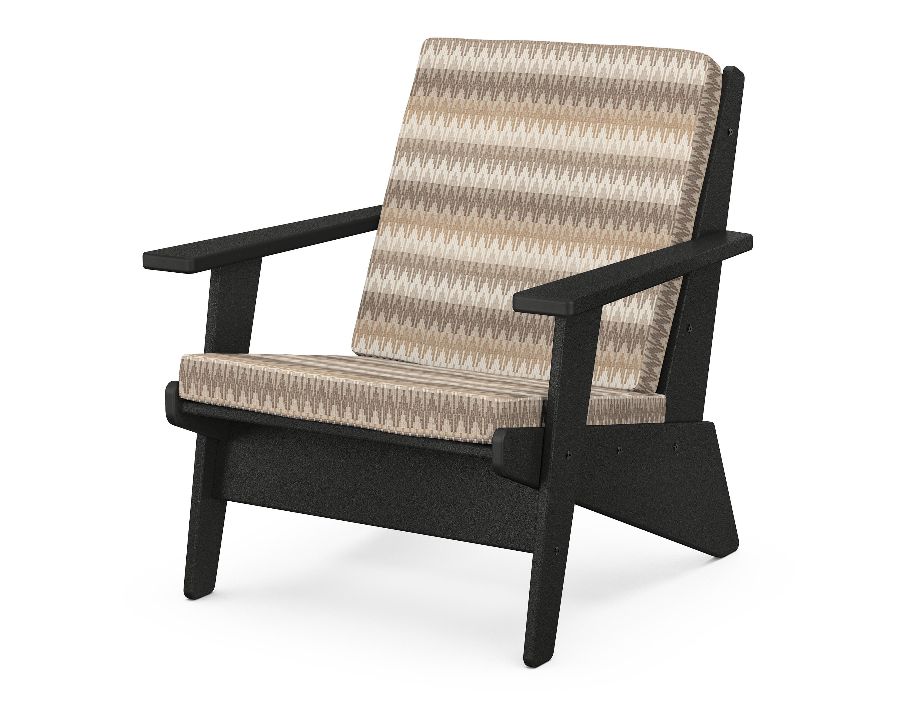 POLYWOOD® Riviera Modern Lounge Chair in Black / Valley Dune