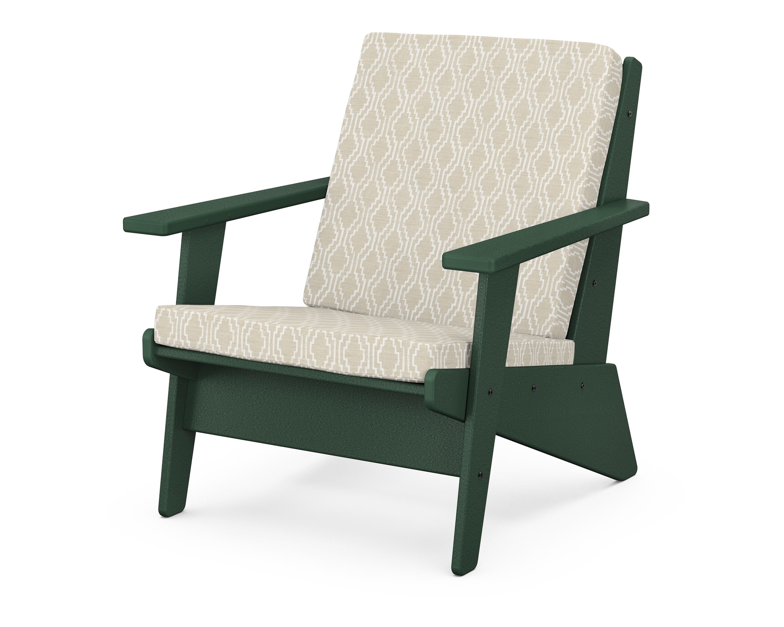 POLYWOOD® Riviera Modern Lounge Chair in Green / Solve Linen