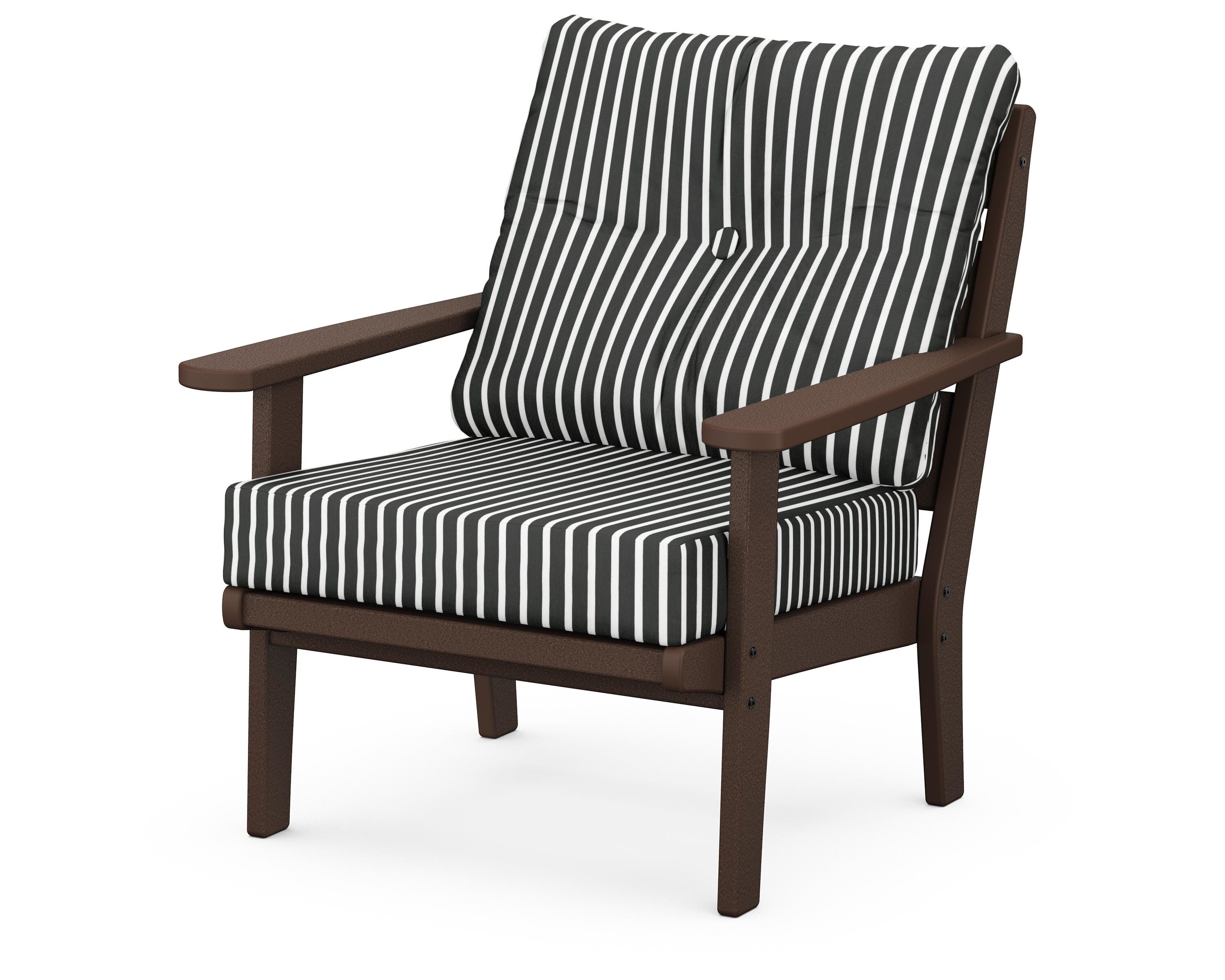 POLYWOOD® Lakeside Deep Seating Chair in Mahogany / Shore Classic