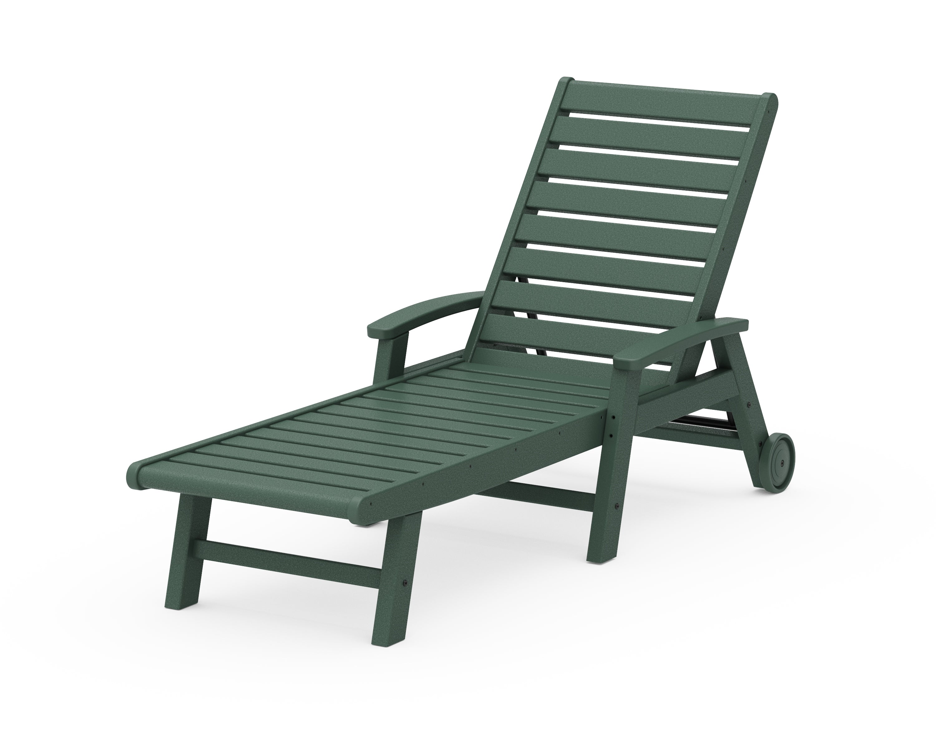 POLYWOOD® Signature Chaise with Wheels in Green