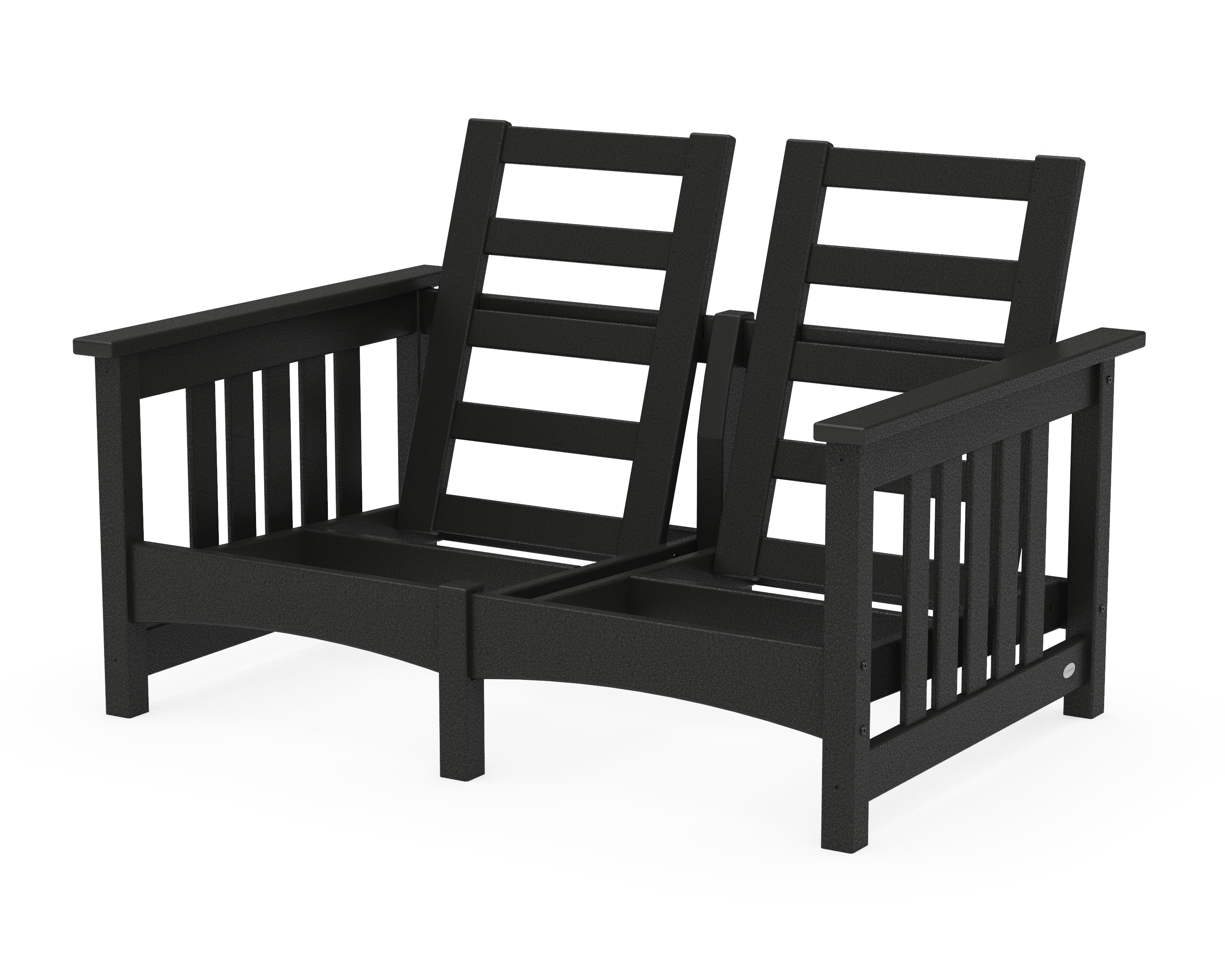 POLYWOOD® Club Mission Loveseat Frame in Black