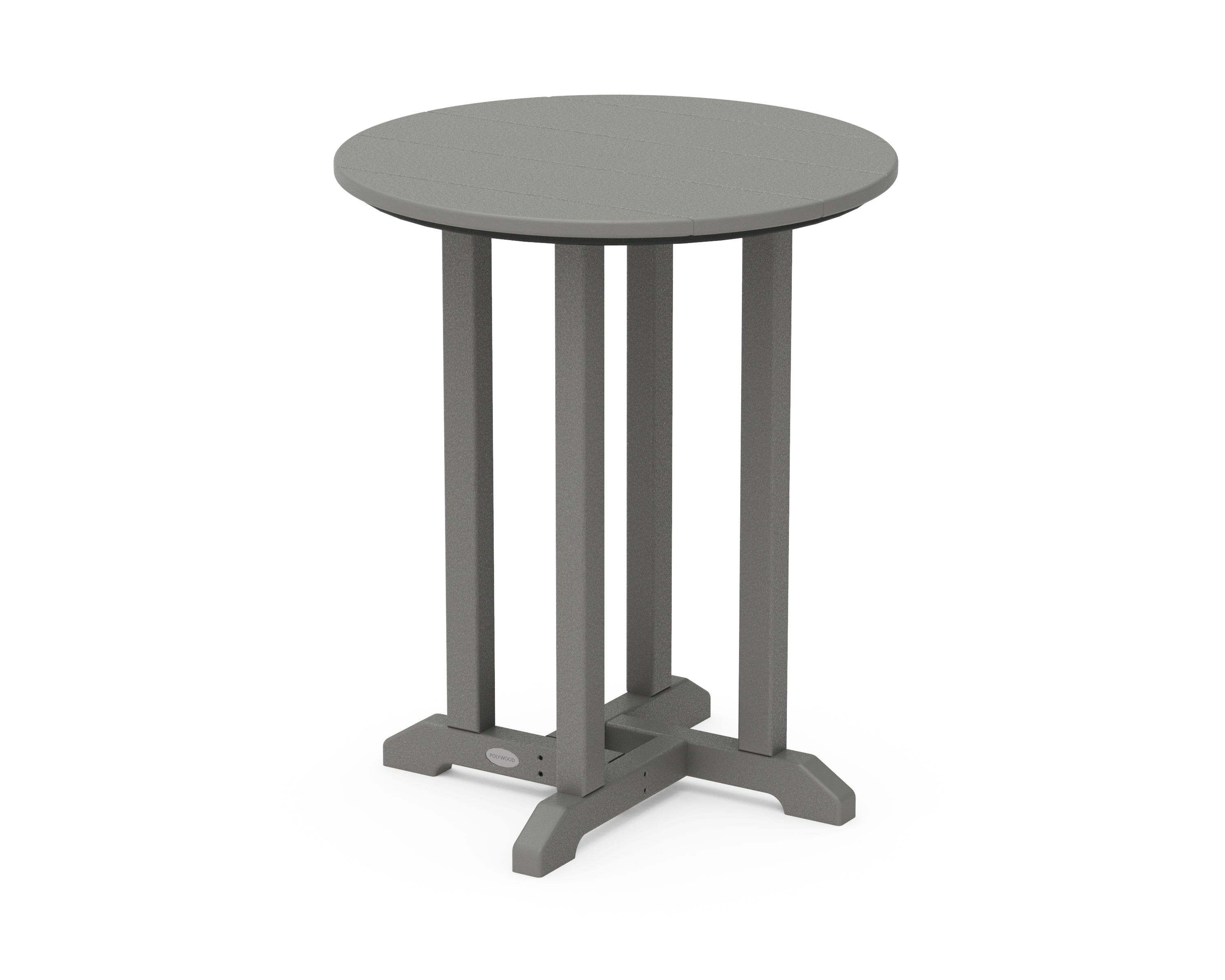 POLYWOOD® 24" Round Farmhouse Bistro Table in Slate Grey