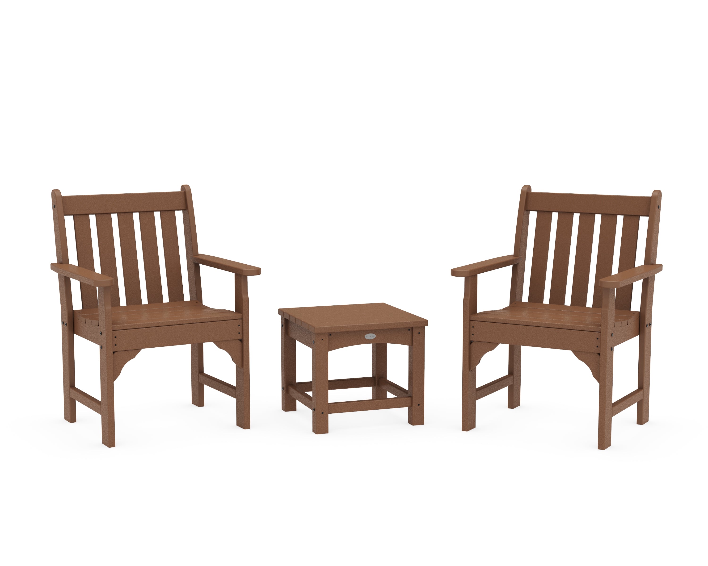 POLYWOOD® Vineyard 3-Piece Garden Chair Set in Teak
