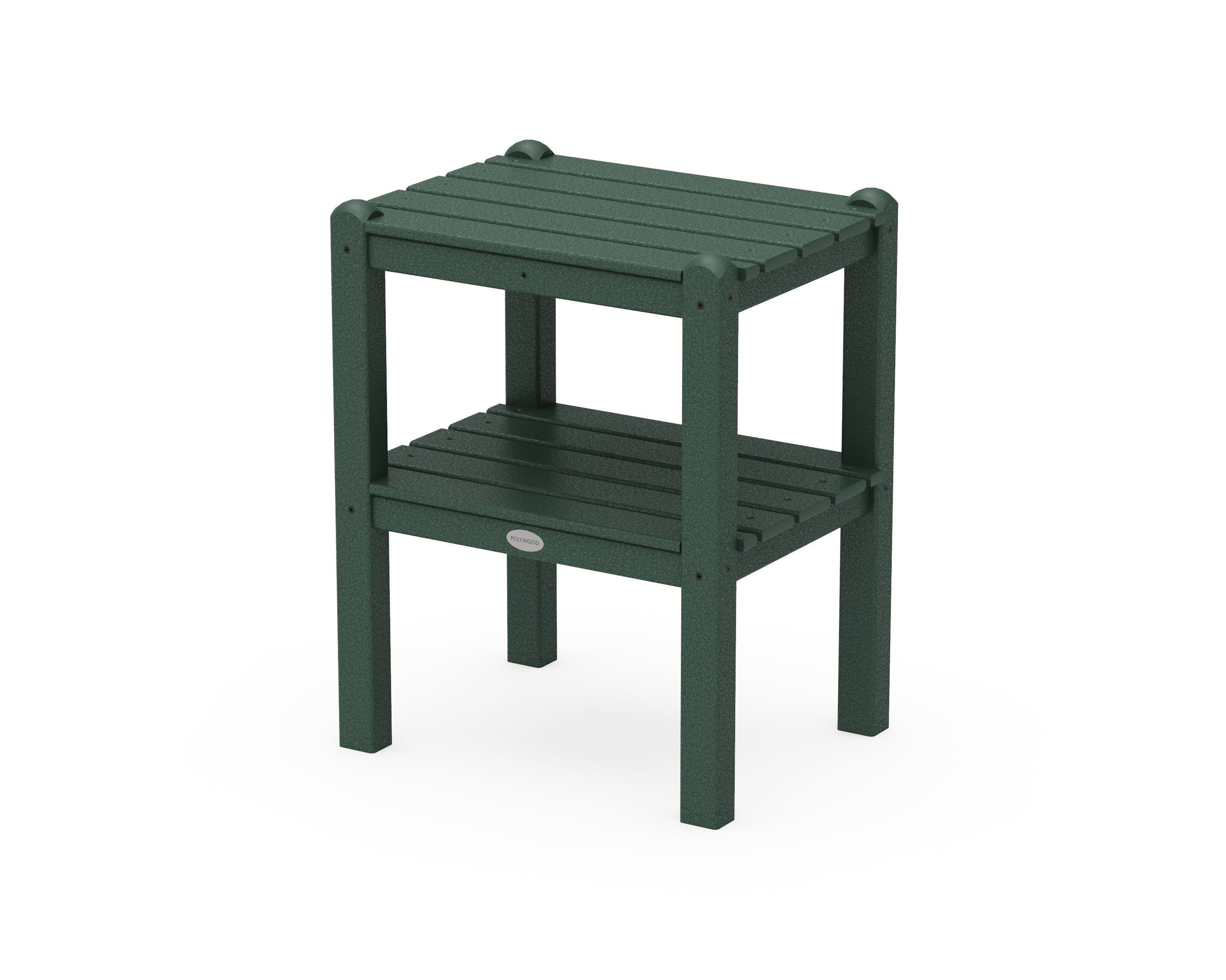 POLYWOOD® Two Shelf Side Table in Green