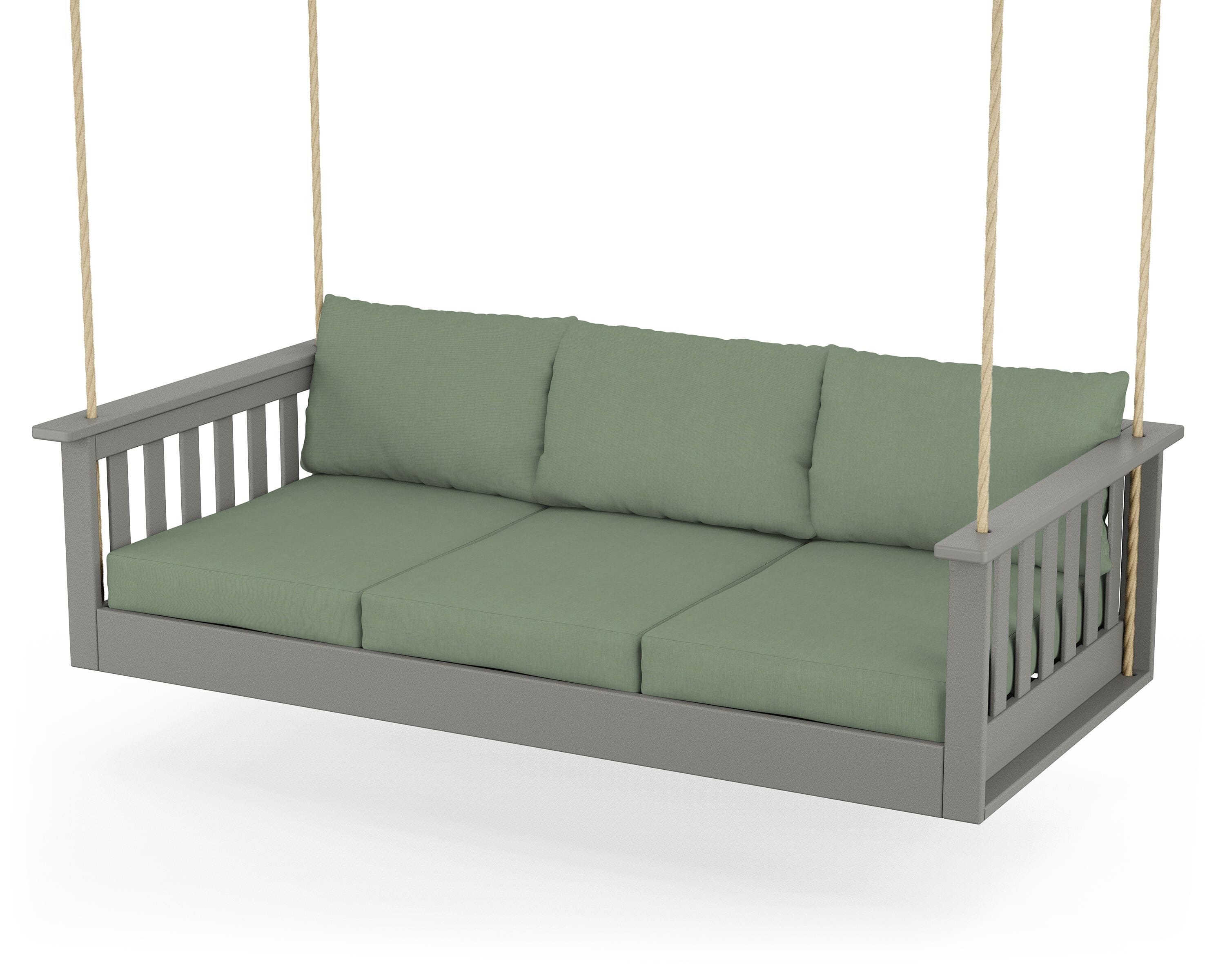 POLYWOOD® Vineyard Daybed Swing in Slate Grey / Exhale Rainwashed