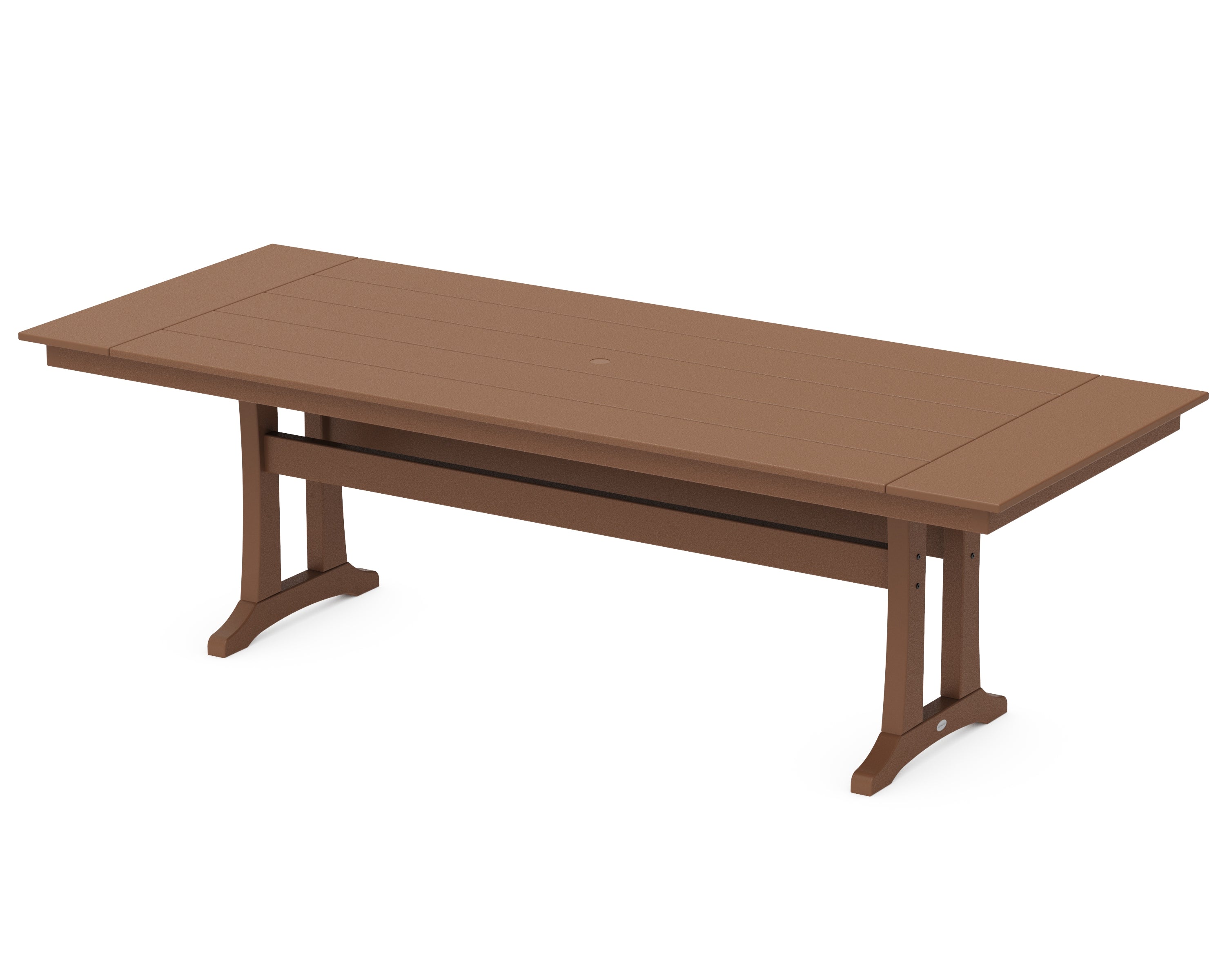 POLYWOOD® Farmhouse Trestle 38" x 96" Dining Table in Teak