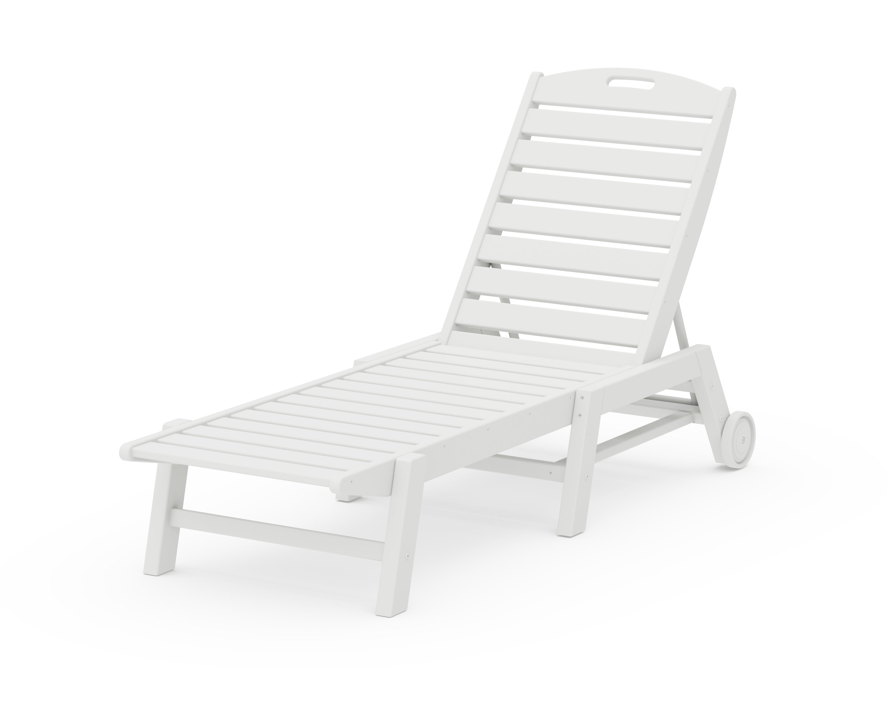 POLYWOOD® Nautical Chaise with Wheels in White