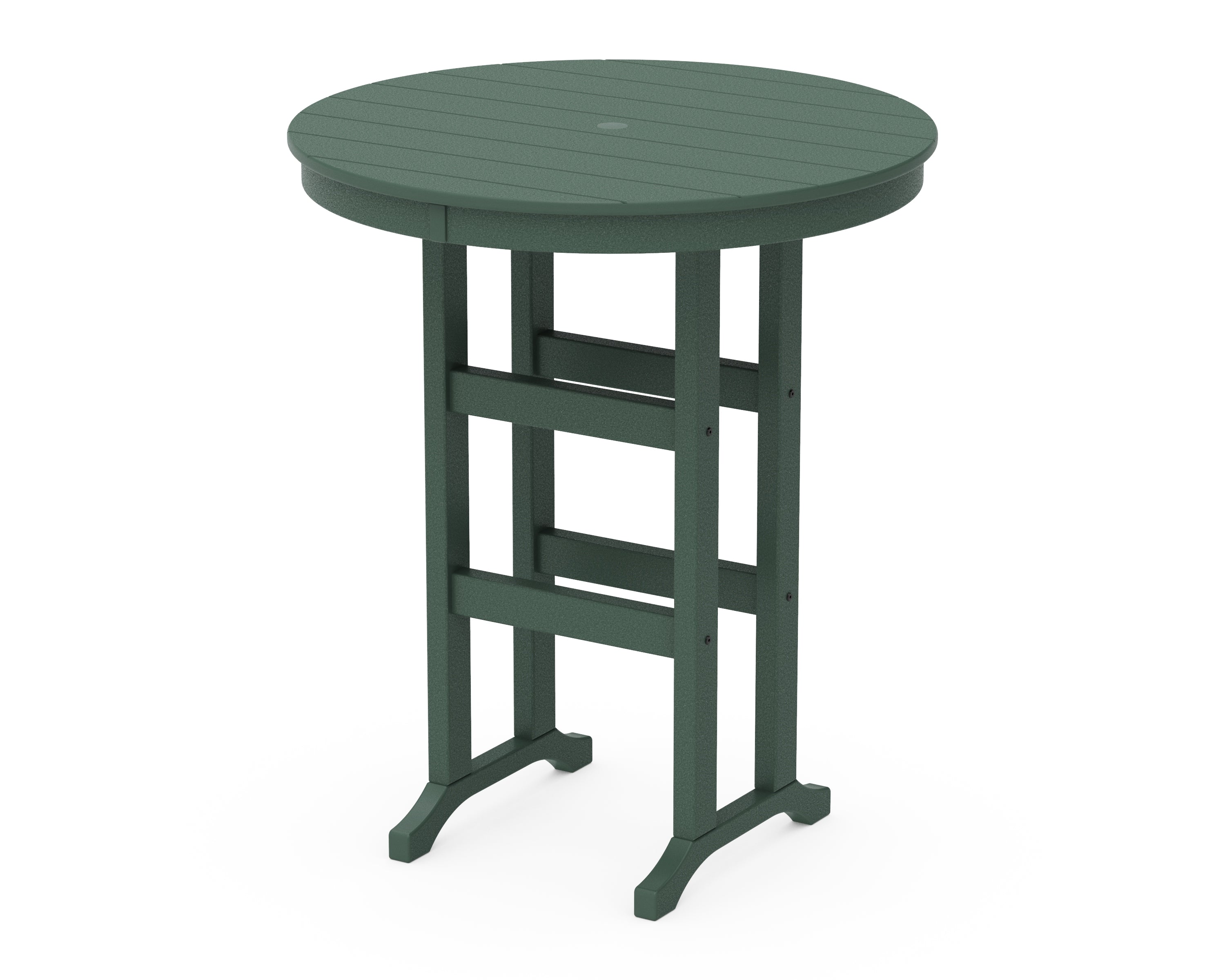 POLYWOOD® 36" Round Farmhouse Bar Table in Green