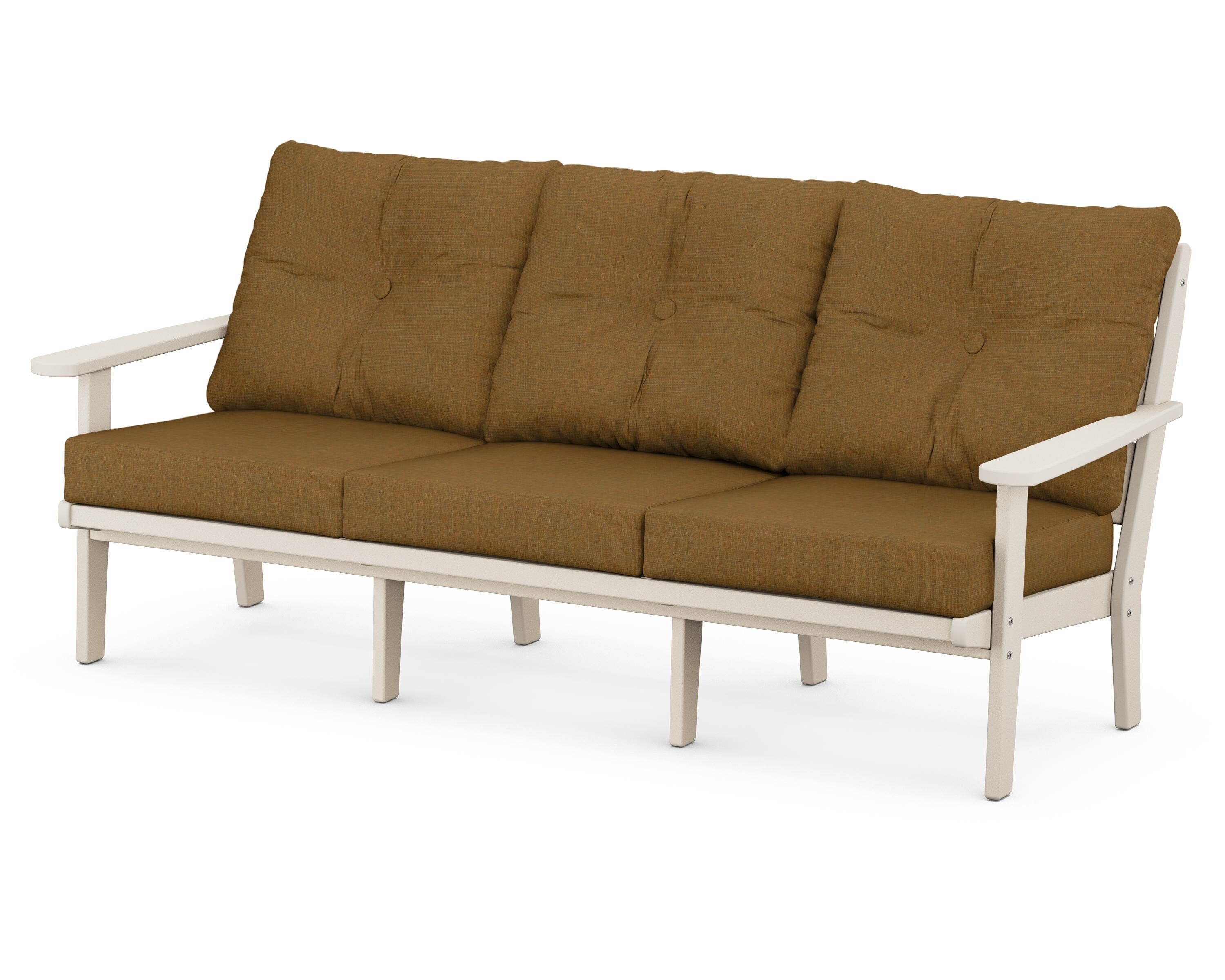 POLYWOOD® Lakeside Deep Seating Sofa in Sand / Exhale Teak