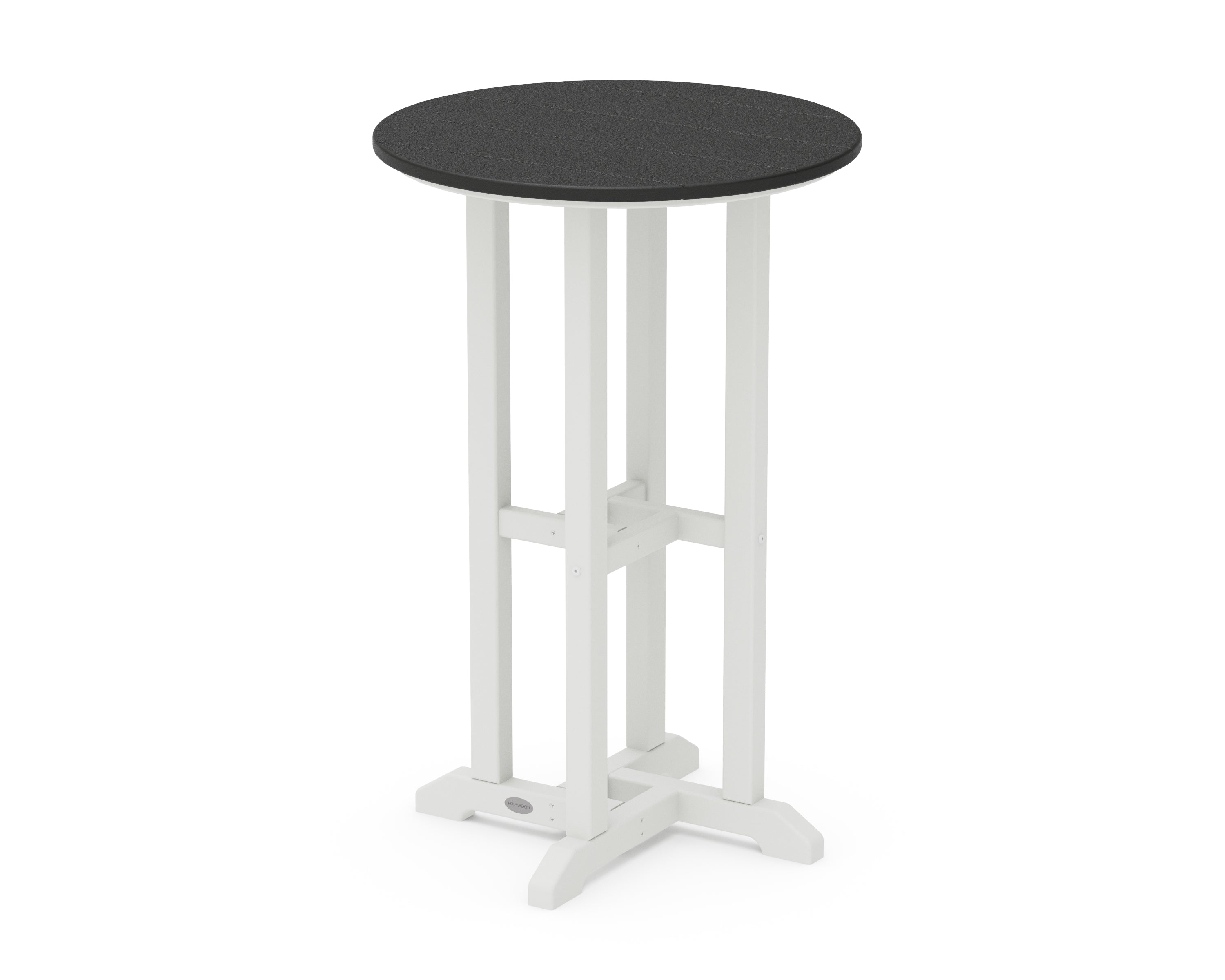 POLYWOOD® Contempo 24" Round Counter Table in White / Black