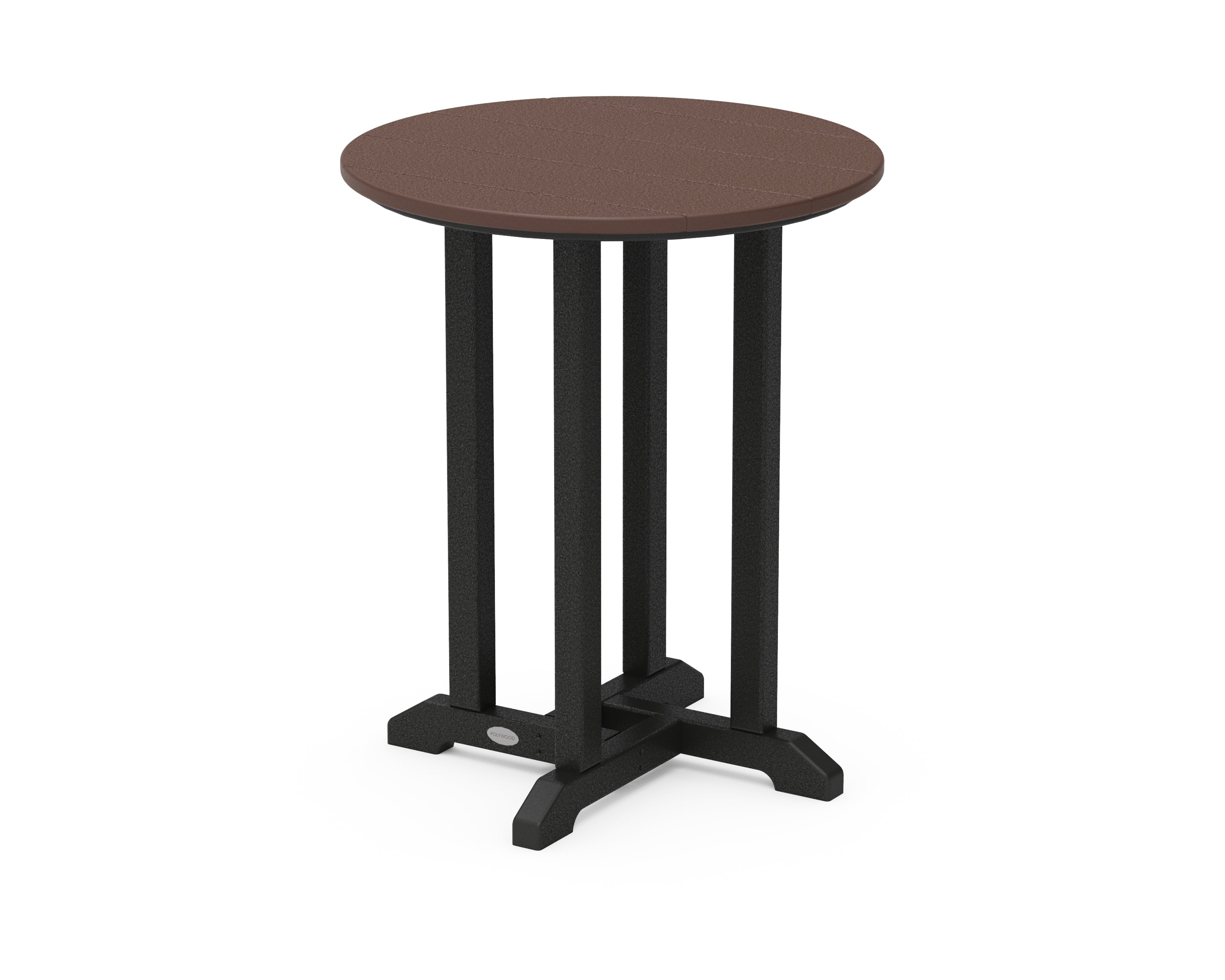 POLYWOOD® Contempo 24" Round Dining Table in Black / Mahogany