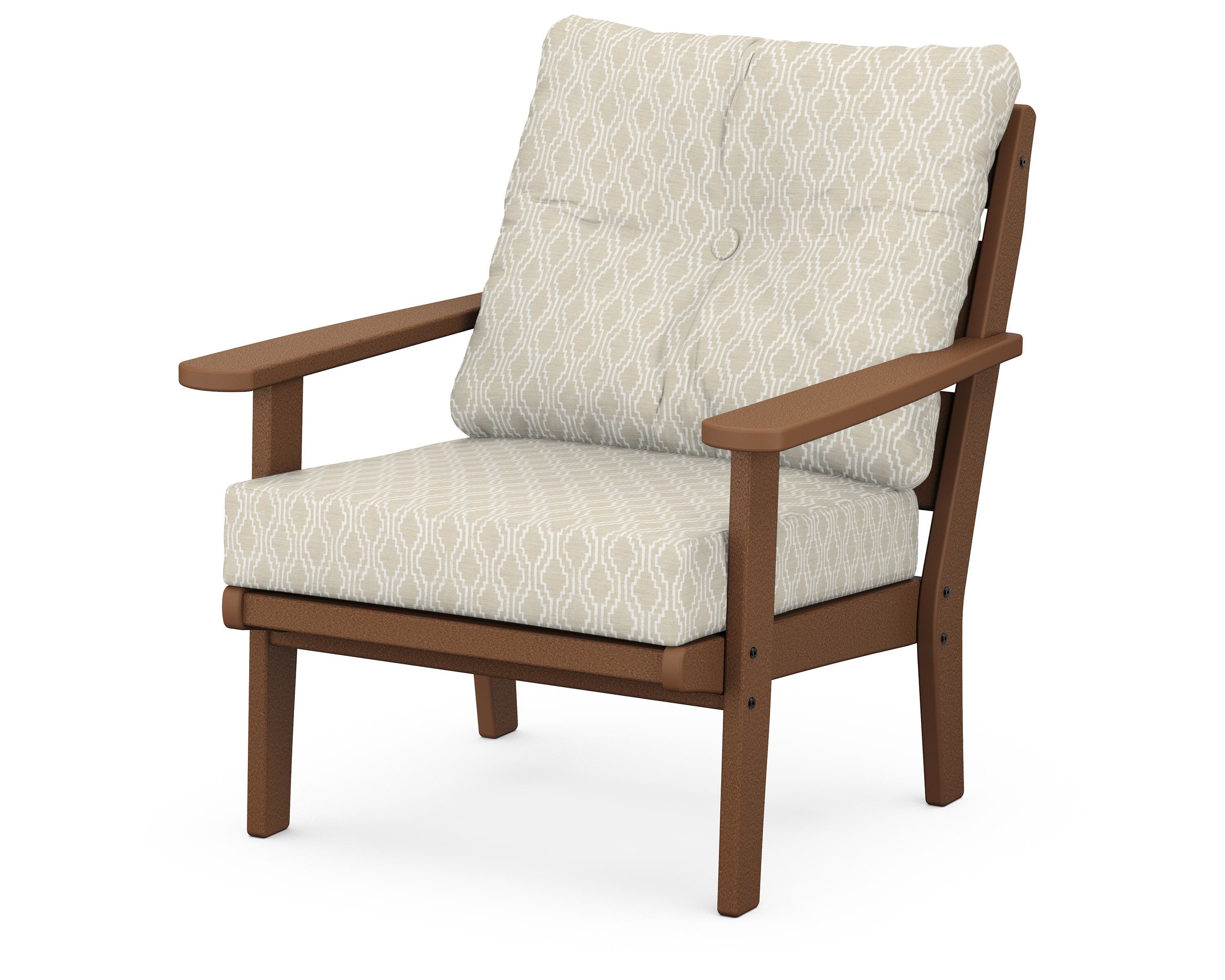 POLYWOOD® Lakeside Deep Seating Chair in Teak / Solve Linen