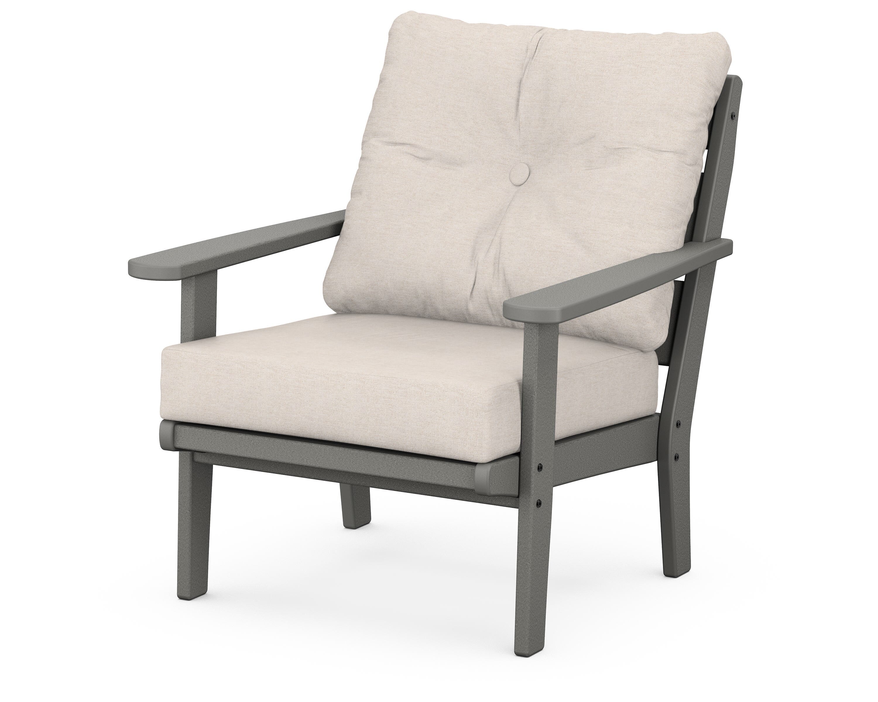 POLYWOOD® Lakeside Deep Seating Chair in Slate Grey / Nuance Cloud