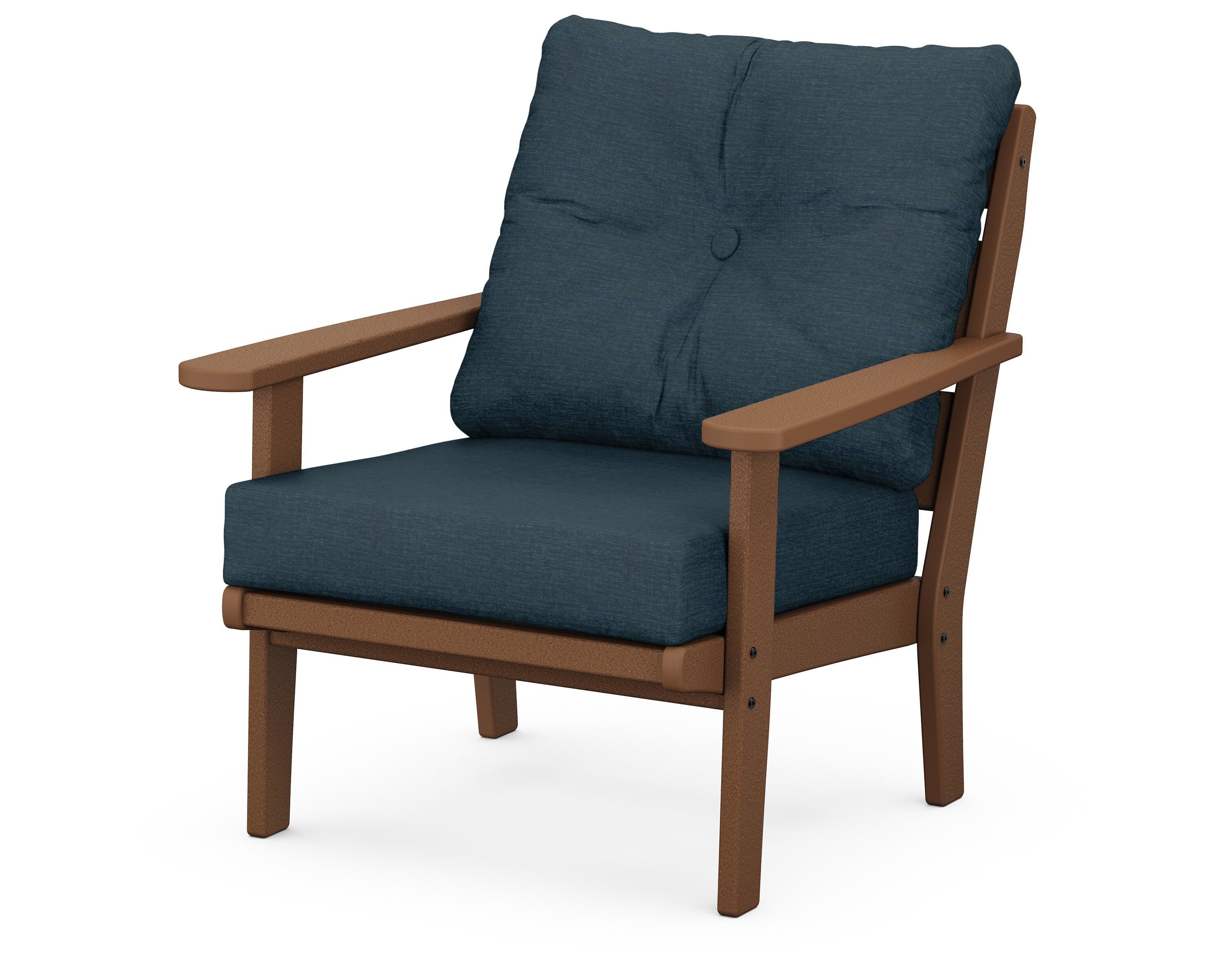 POLYWOOD® Lakeside Deep Seating Chair in Teak / Platform Indigo