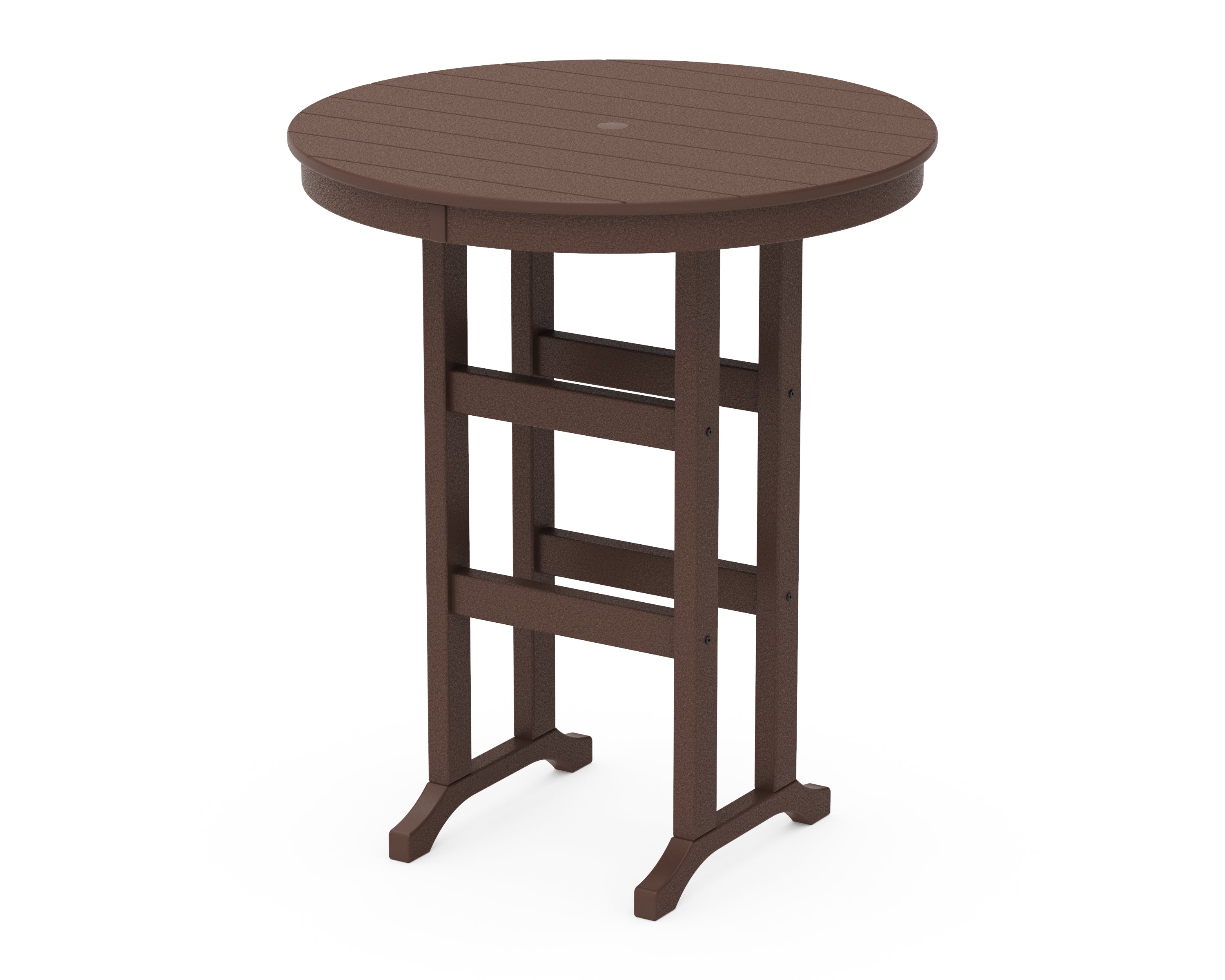 POLYWOOD® 36" Round Farmhouse Bar Table in Mahogany