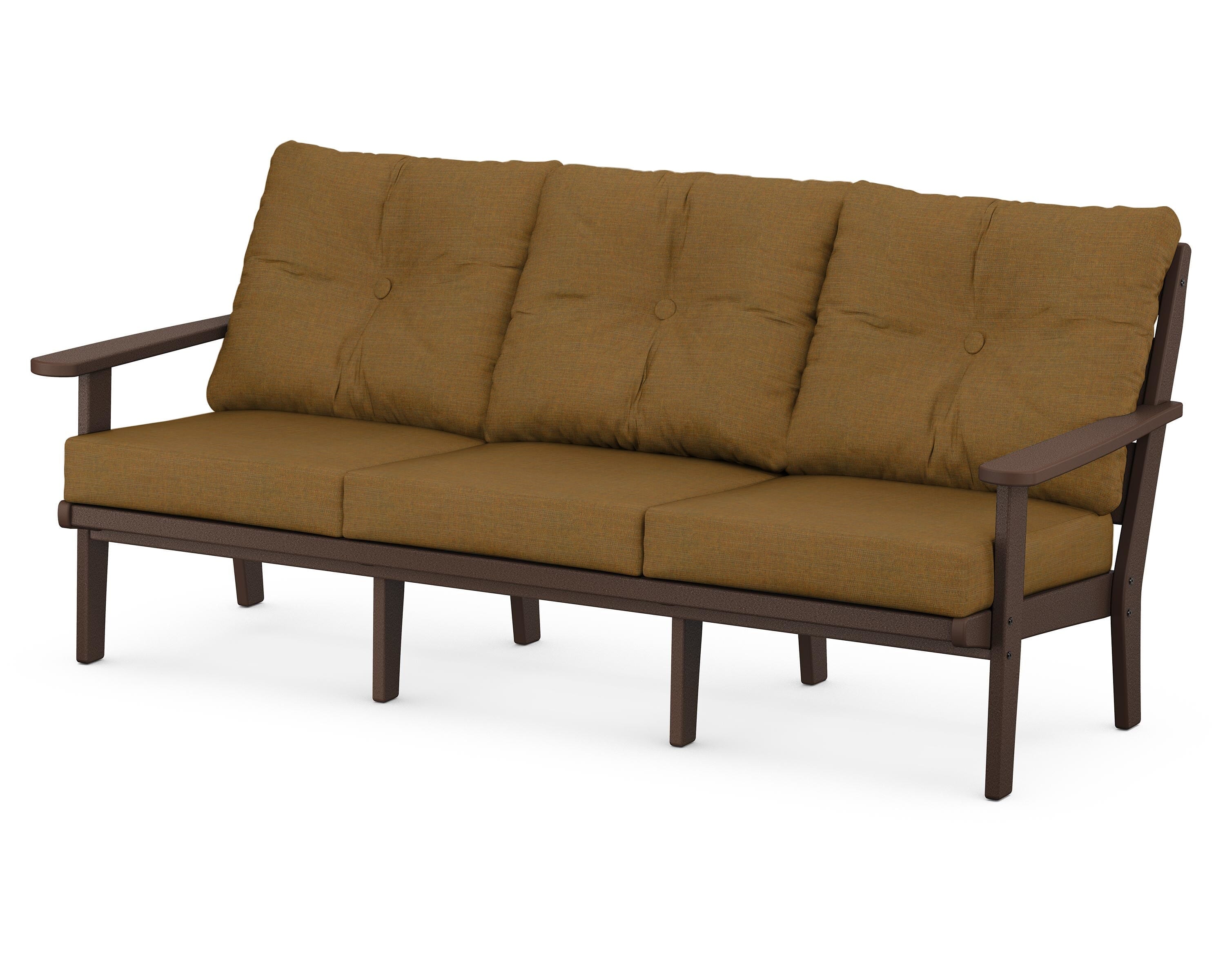 POLYWOOD® Lakeside Deep Seating Sofa in Mahogany / Exhale Teak