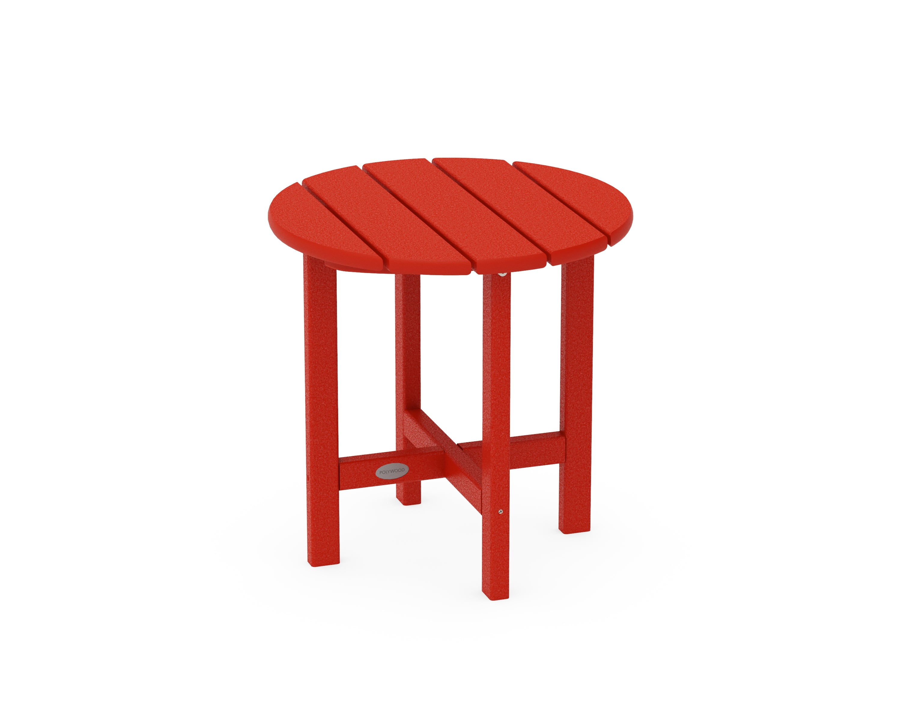 POLYWOOD® Round 18" Side Table in Sunset Red