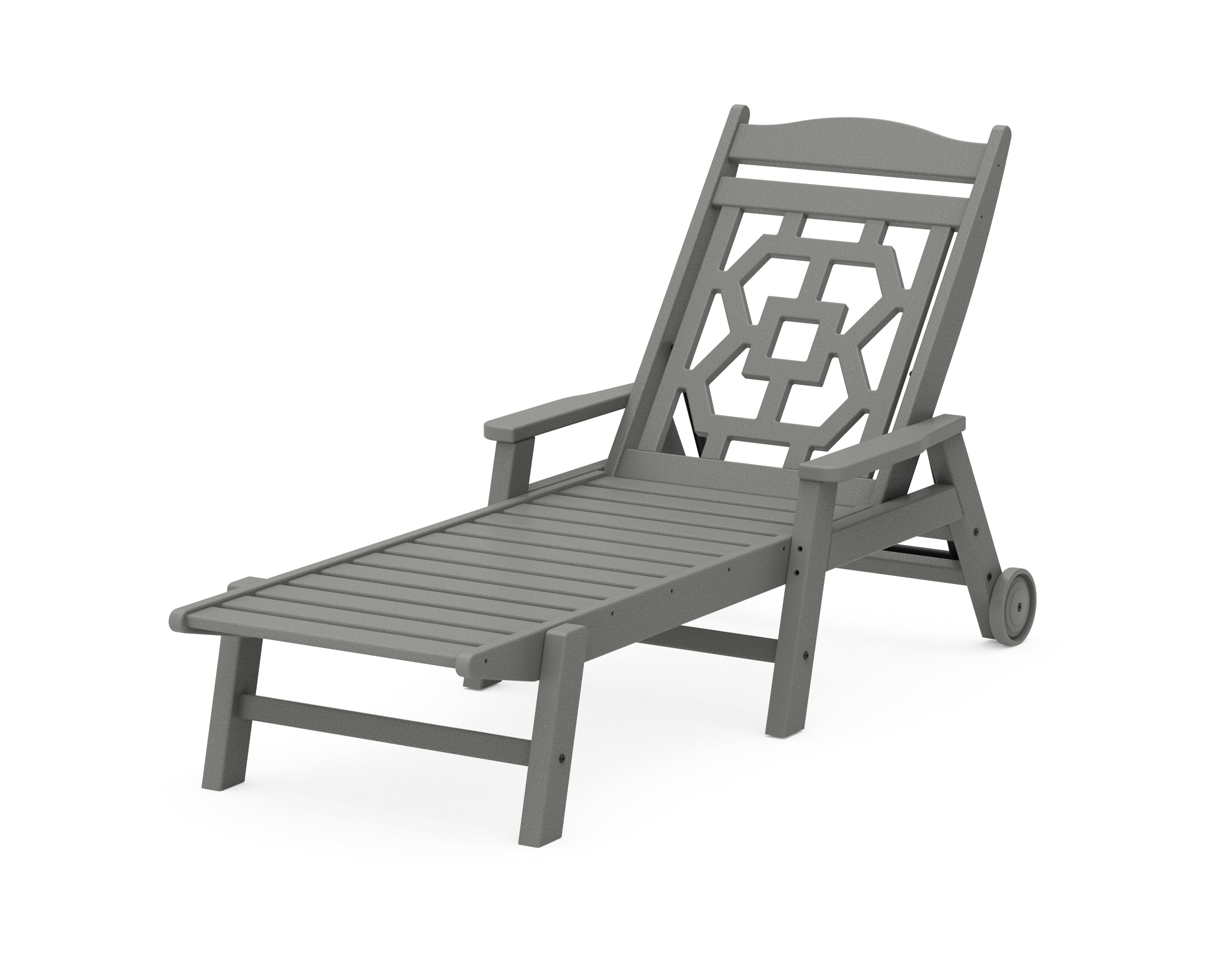 Martha Stewart by POLYWOOD® Chinoiserie Chaise Lounge in Slate Grey