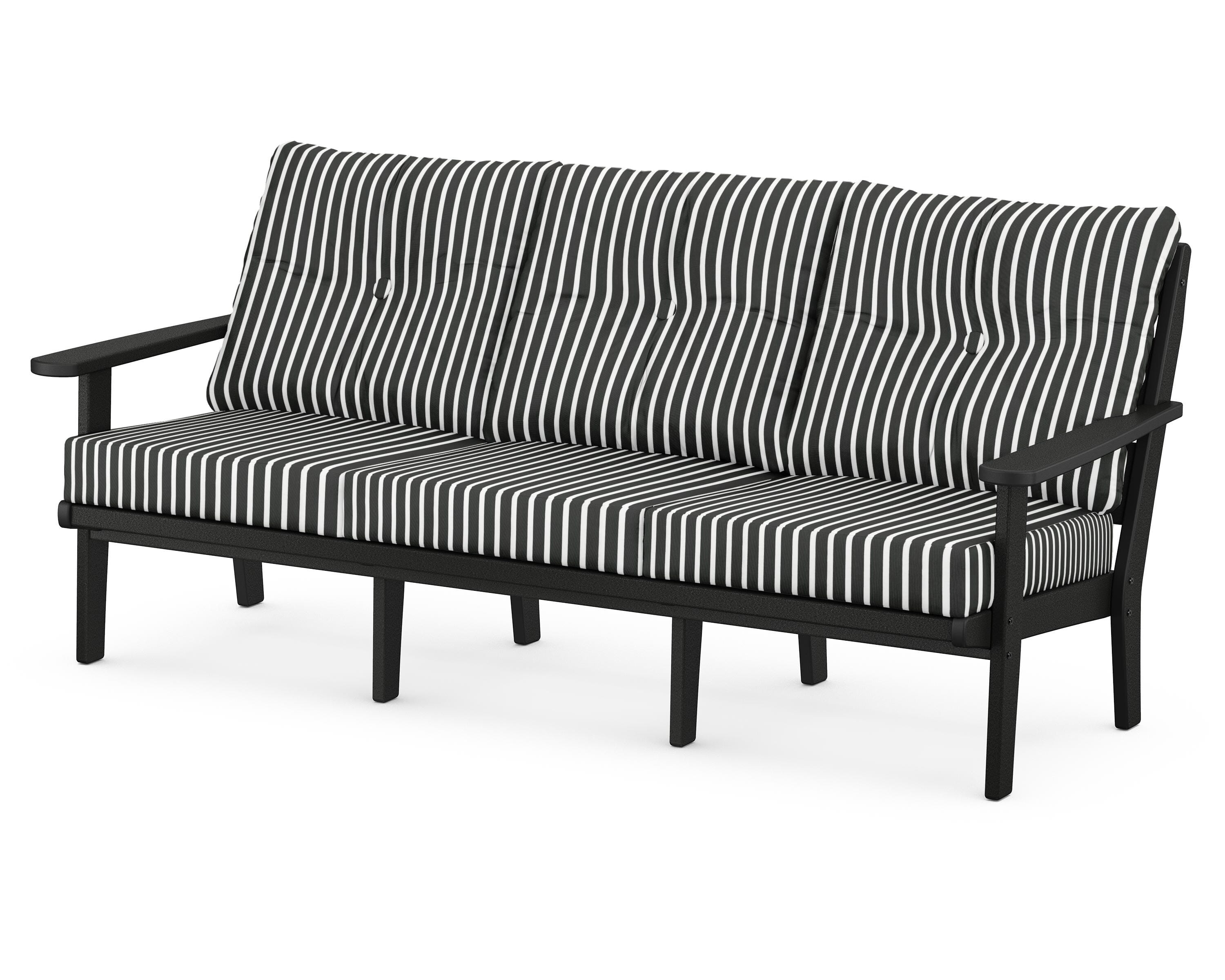 POLYWOOD® Lakeside Deep Seating Sofa in Black / Shore Classic