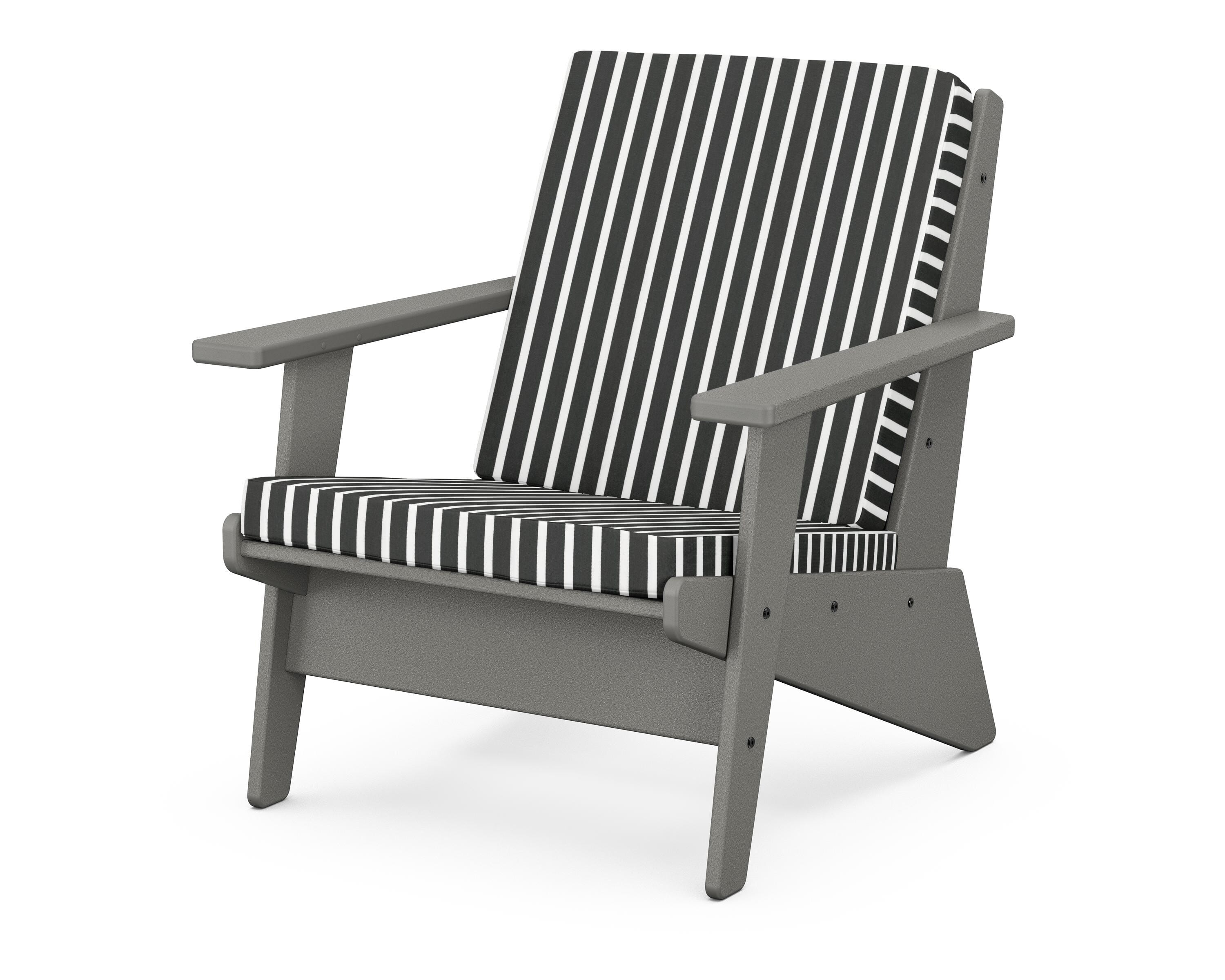 POLYWOOD® Riviera Modern Lounge Chair in Slate Grey / Shore Classic