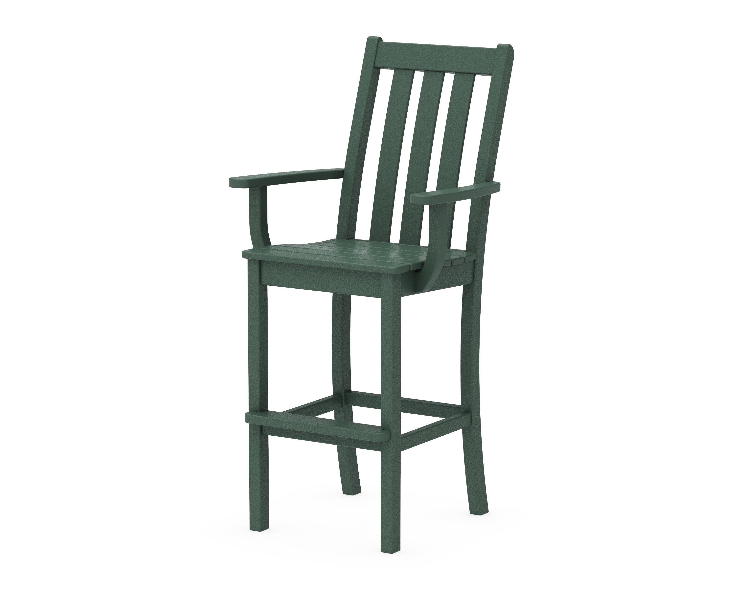 POLYWOOD® Vineyard Bar Arm Chair in Green