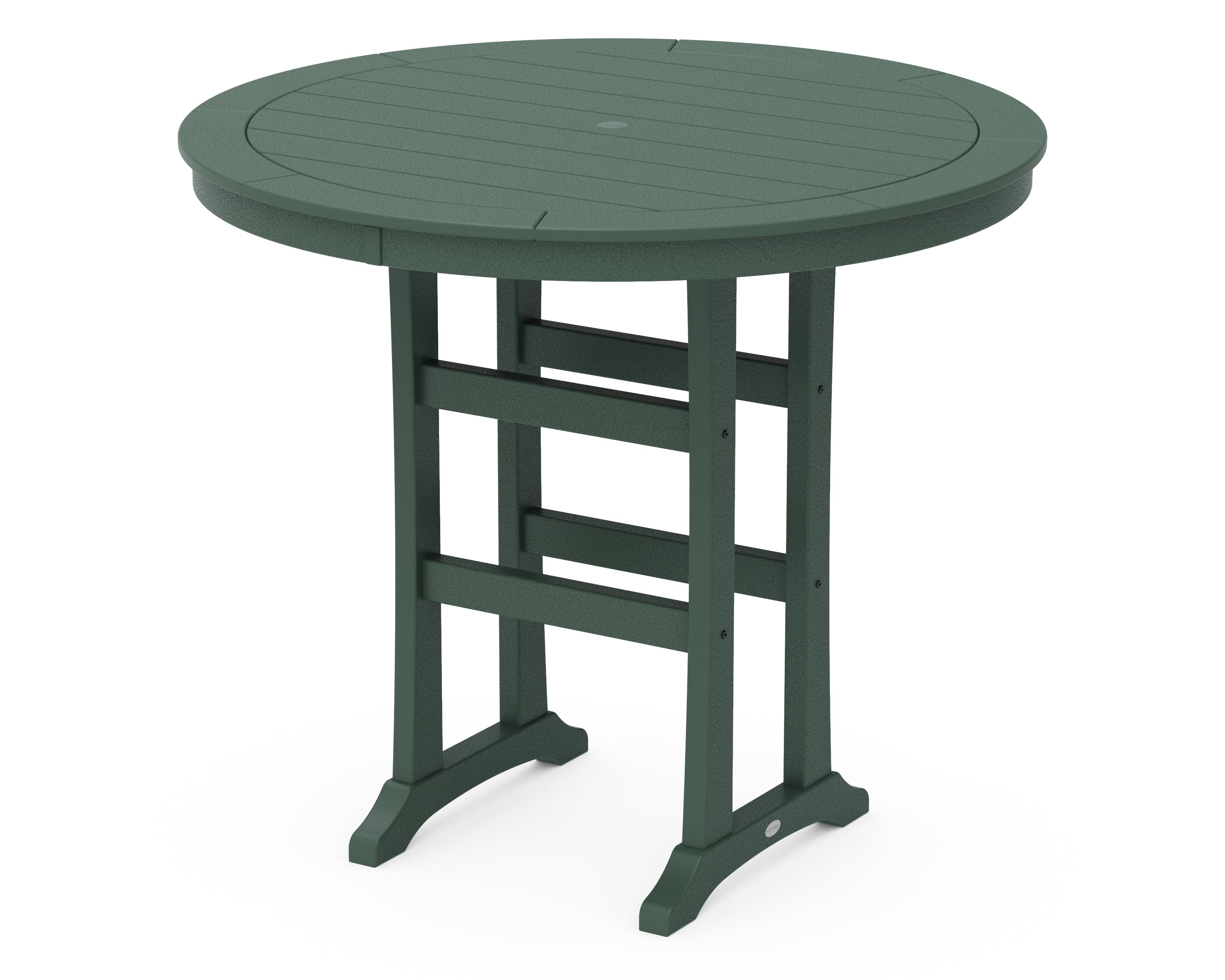 POLYWOOD® Nautical Trestle 48" Round Bar Table in Green