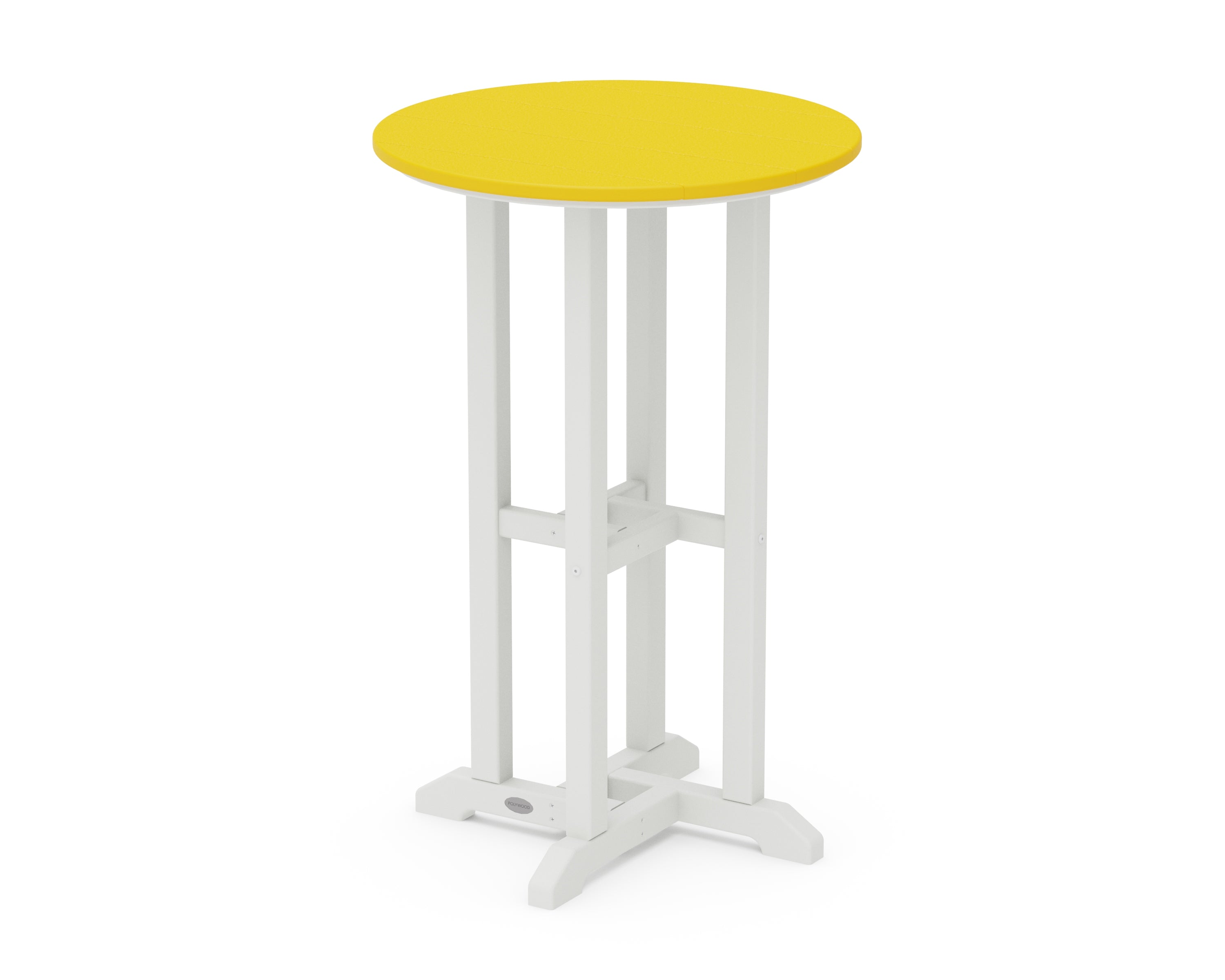 POLYWOOD® Contempo 24" Round Counter Table in White / Lemon
