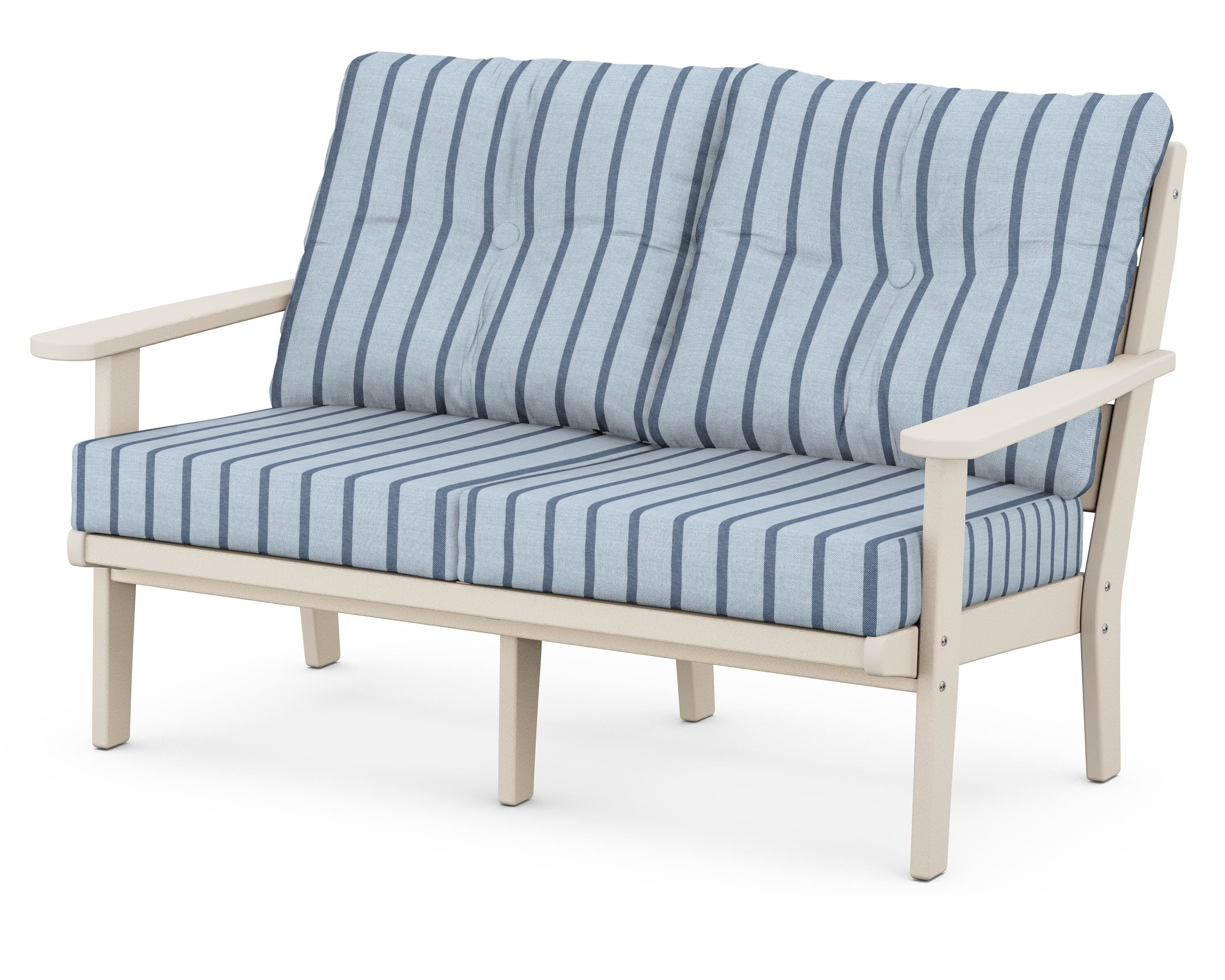 POLYWOOD® Lakeside Deep Seating Loveseat in Sand / Unwind Sky