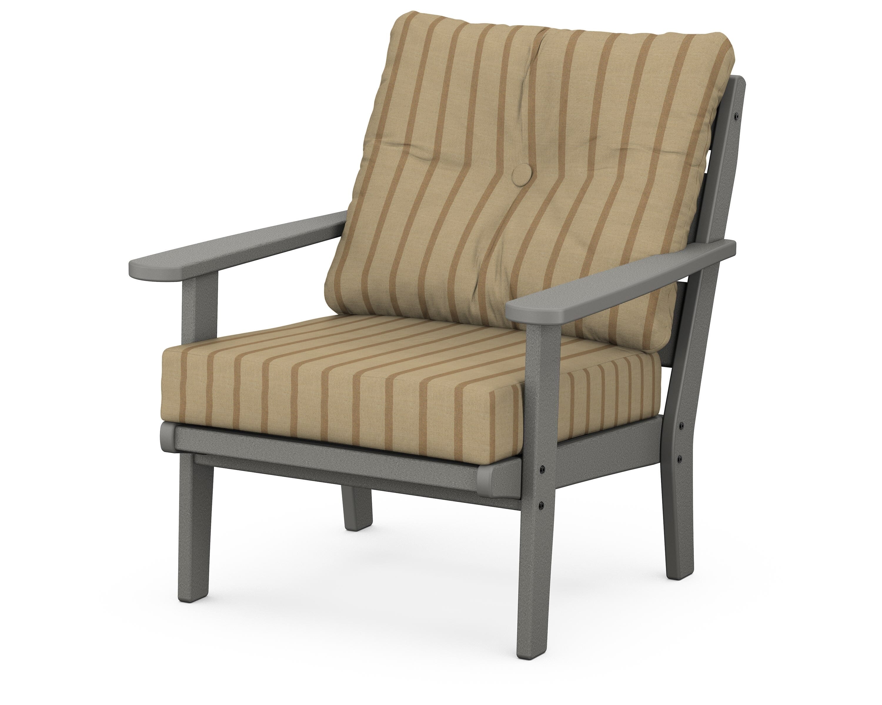 POLYWOOD® Lakeside Deep Seating Chair in Slate Grey / Unwind Driftwood