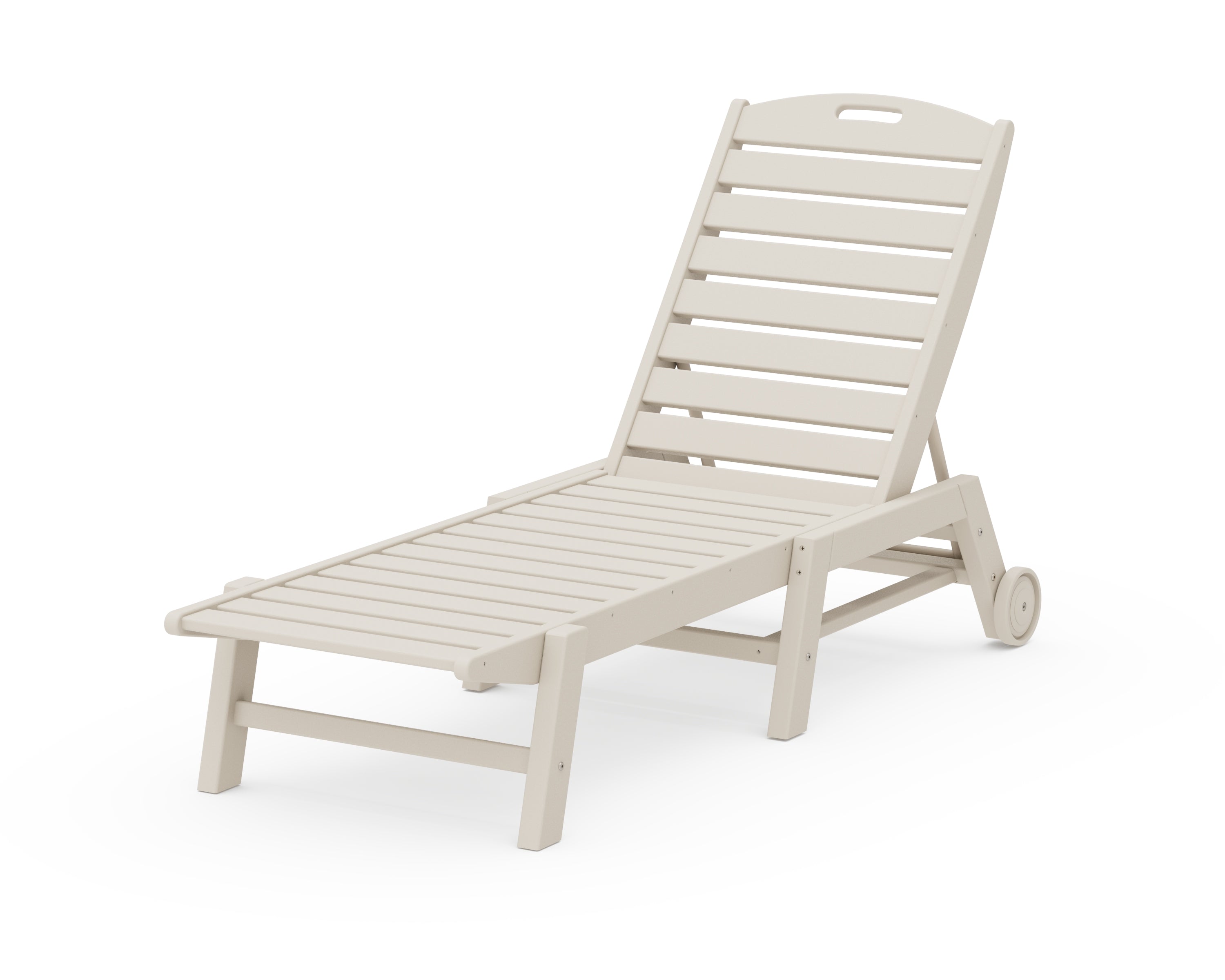 POLYWOOD® Nautical Chaise with Wheels in Sand