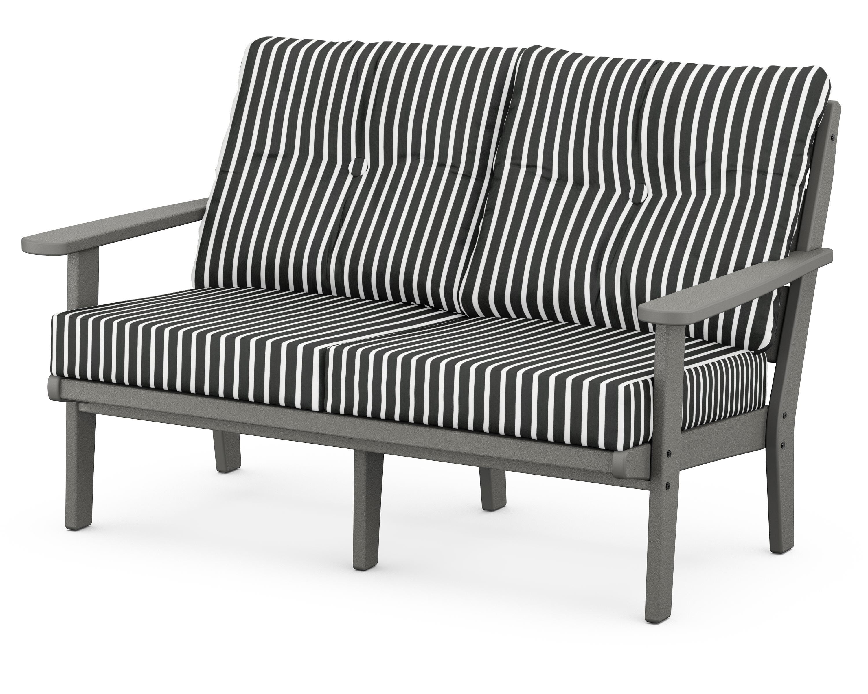 POLYWOOD® Lakeside Deep Seating Loveseat in Slate Grey / Shore Classic