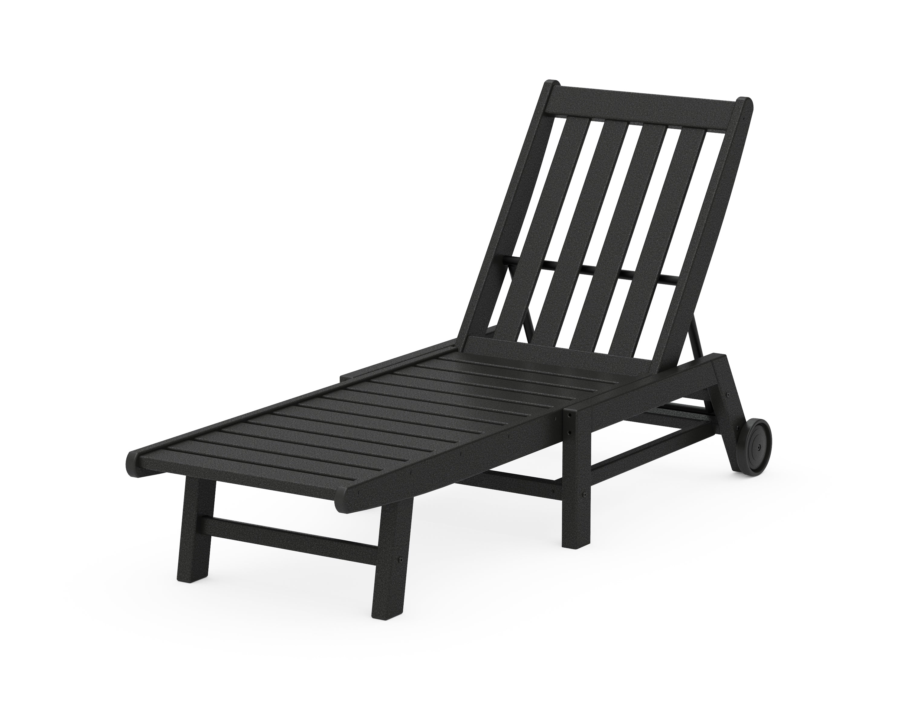 POLYWOOD® Vineyard Chaise with Wheels in Black