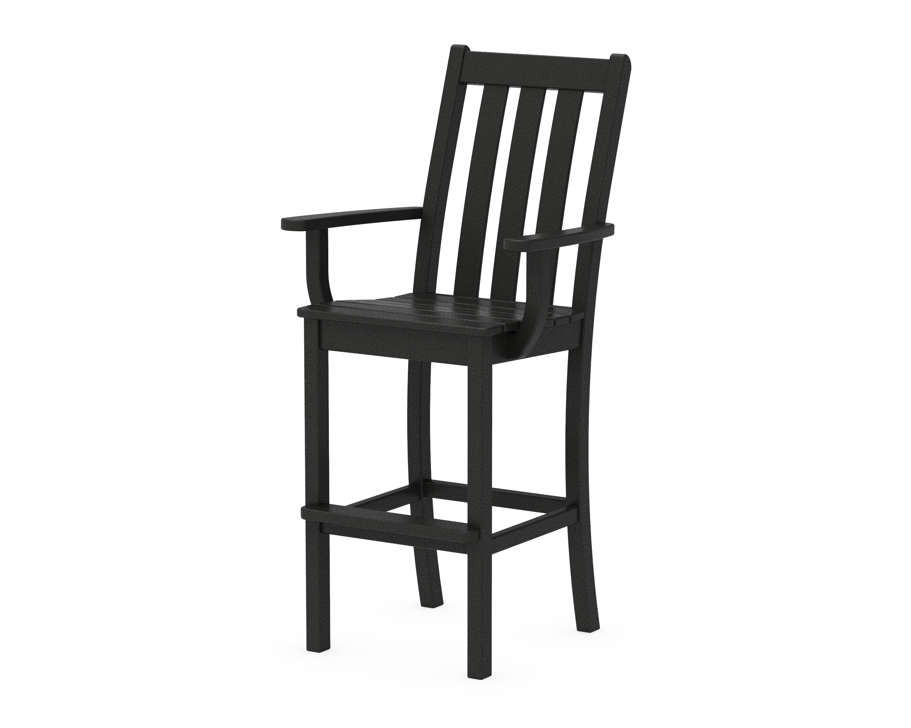 POLYWOOD® Vineyard Bar Arm Chair in Black