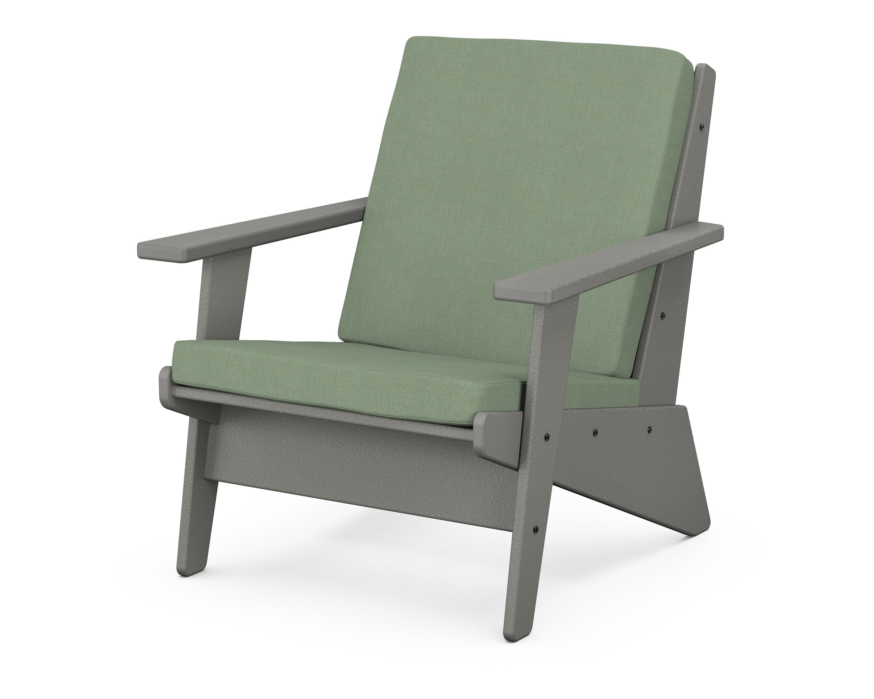 POLYWOOD® Riviera Modern Lounge Chair in Slate Grey / Exhale Rainwashed