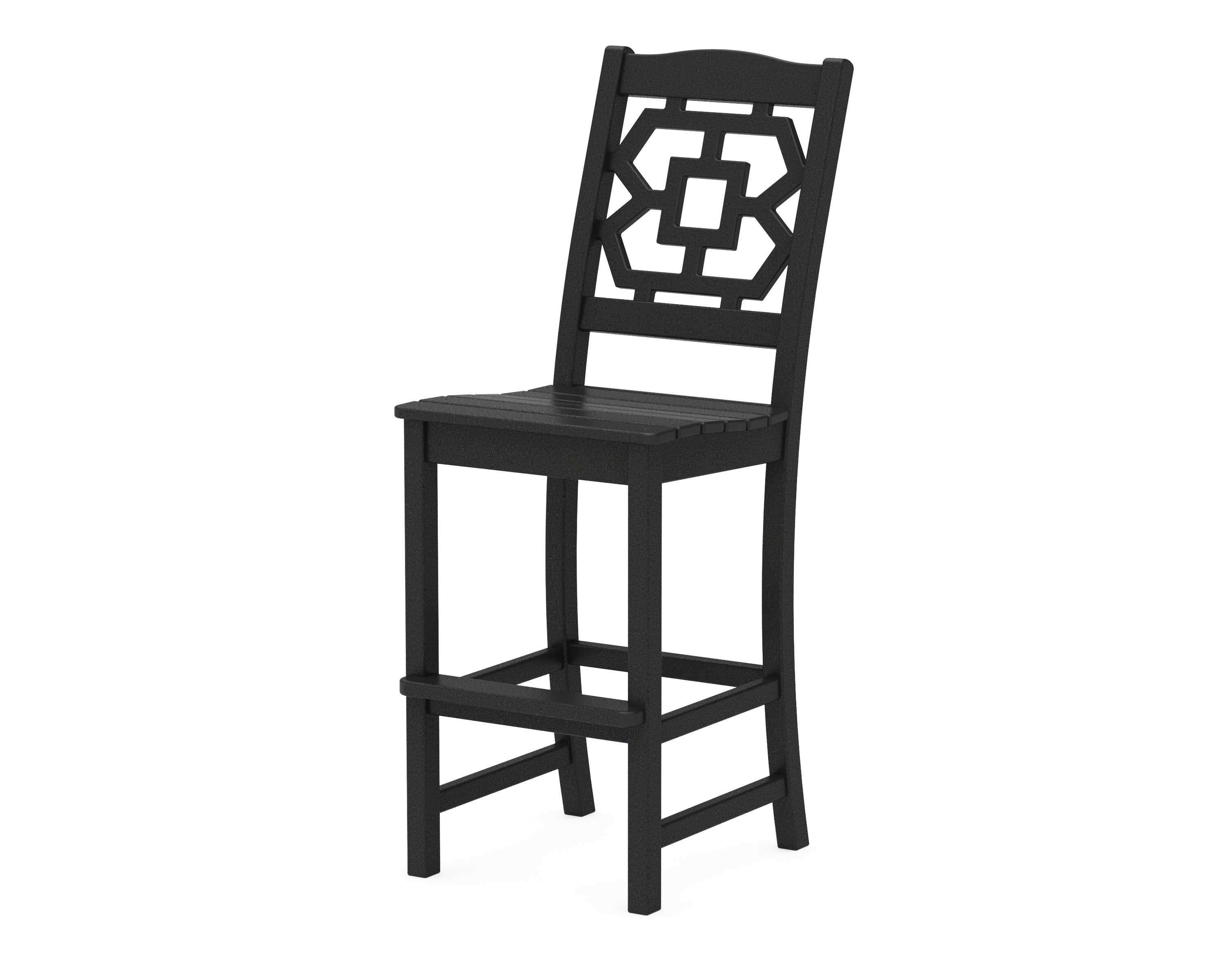 Martha Stewart by POLYWOOD® Chinoiserie Bar Side Chair in Black