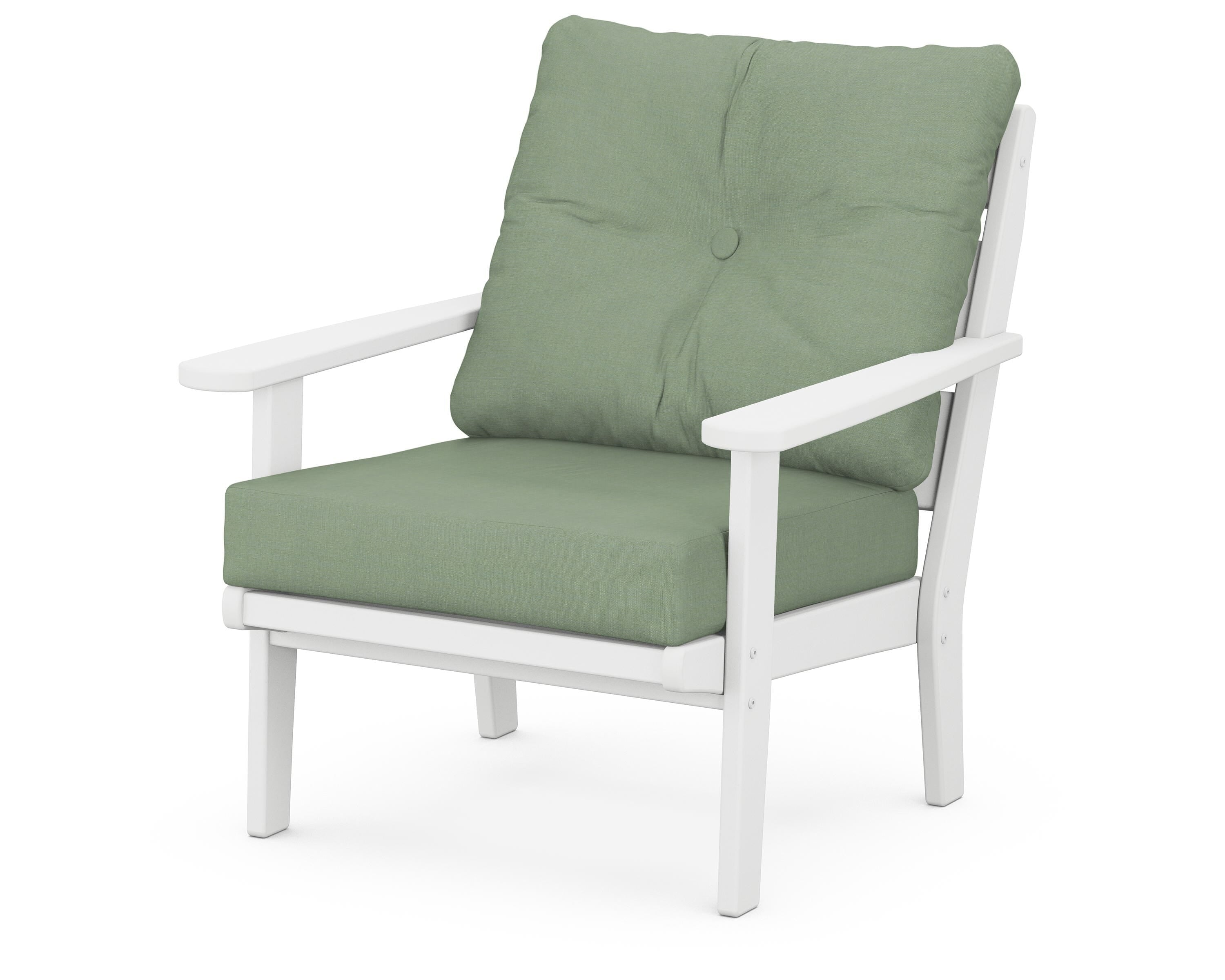 POLYWOOD® Lakeside Deep Seating Chair in White / Exhale Rainwashed