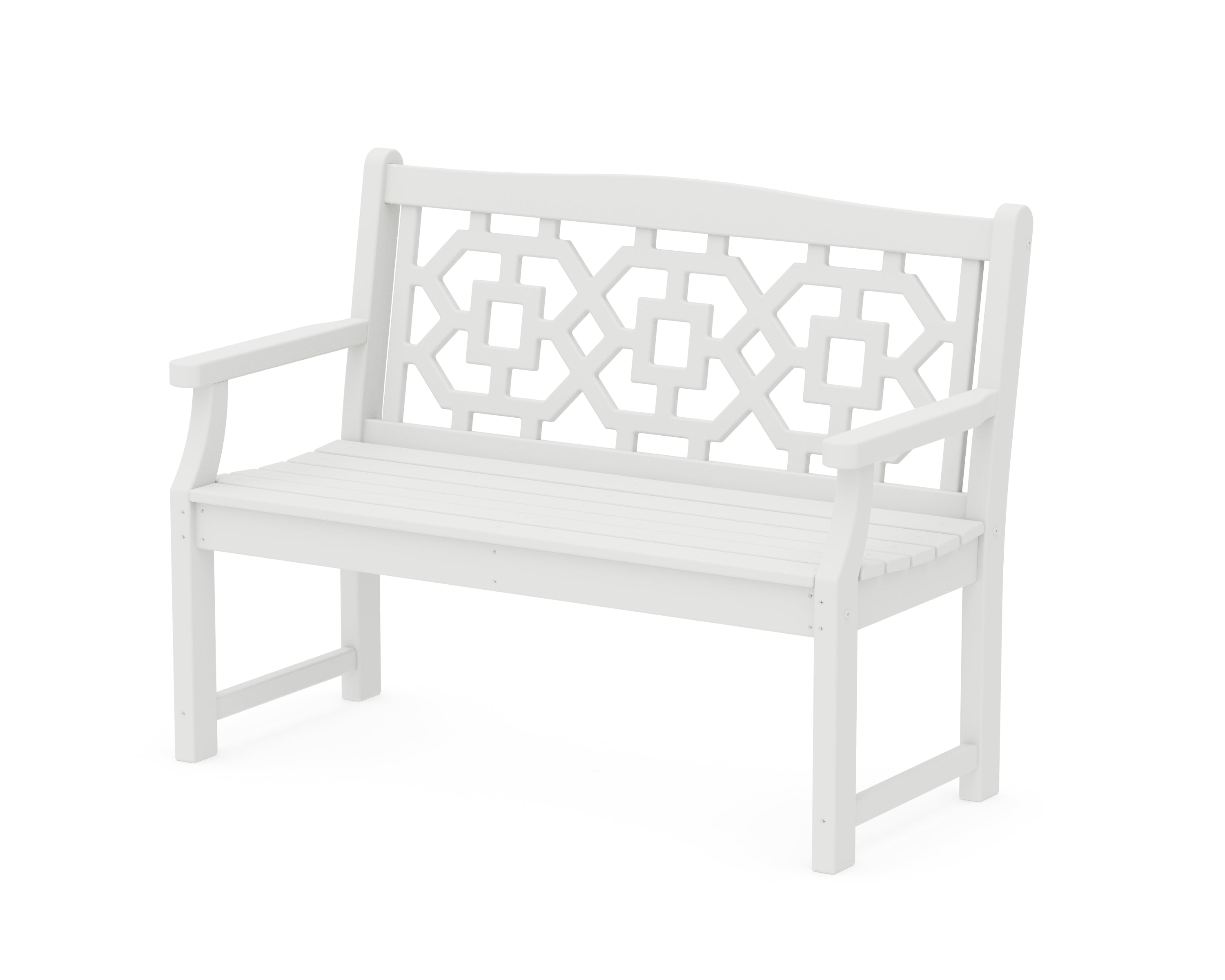 Martha Stewart by POLYWOOD® Chinoiserie 48" Garden Bench in White
