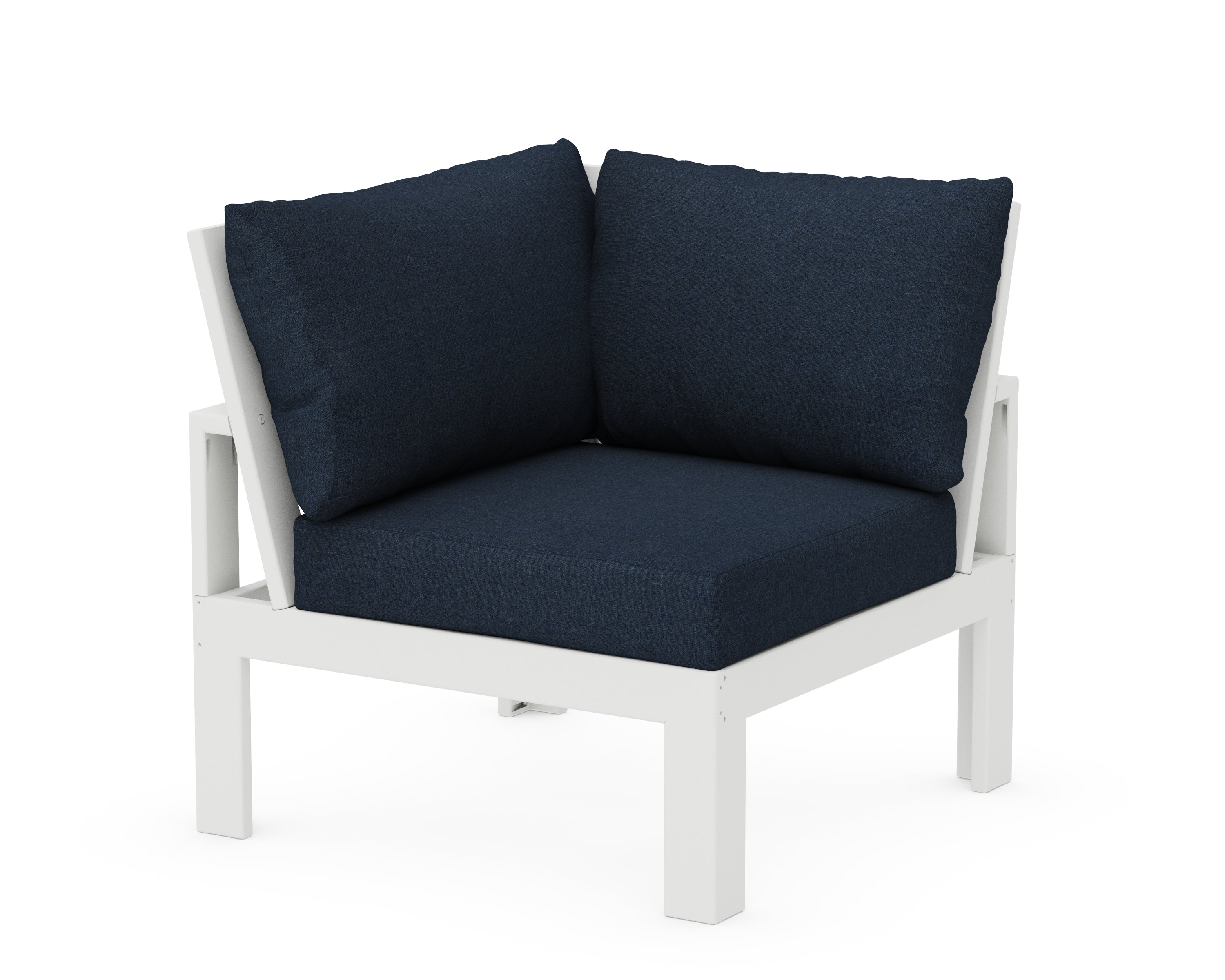 Unbranded Modular Corner Chair in White / Marine Indigo